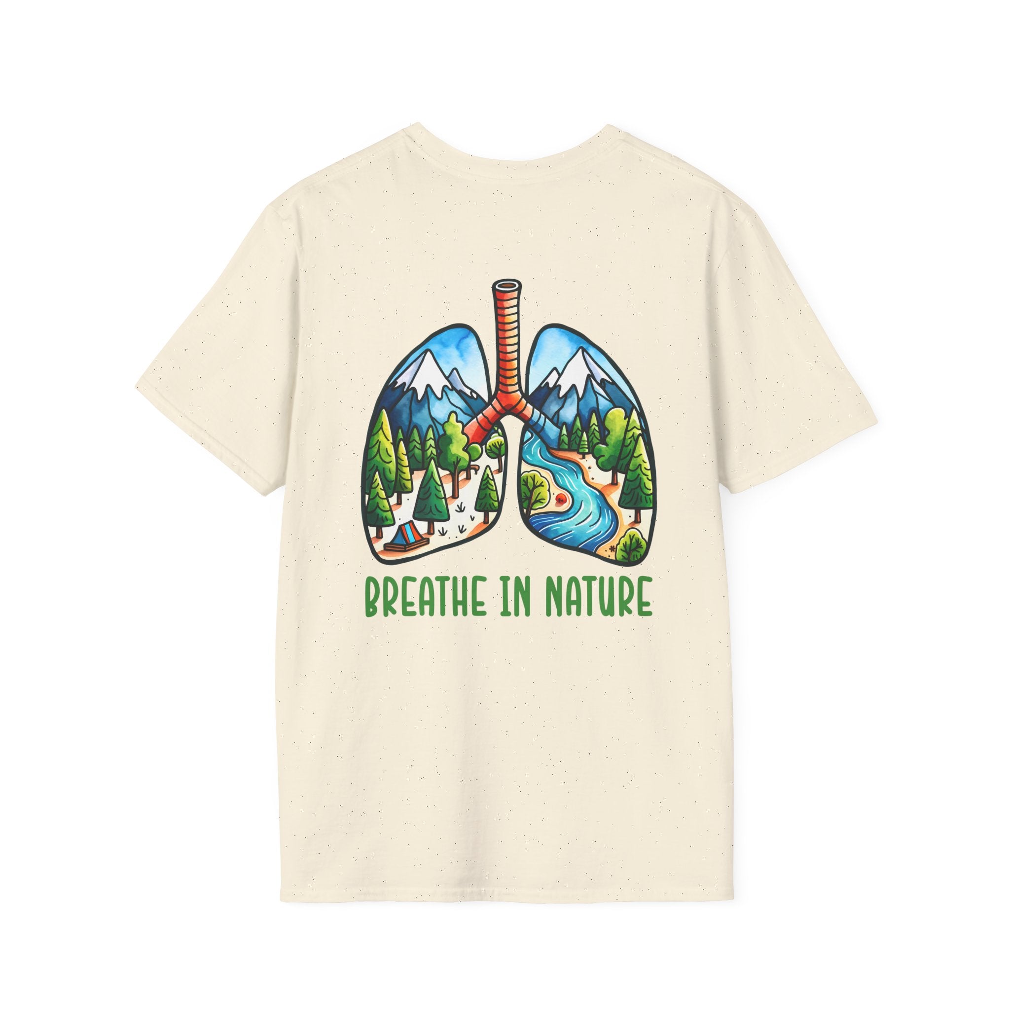 T-Shirt — "Breathe in Nature" Lungs Graphic Tee | Outdoor Nature Lover Shirt