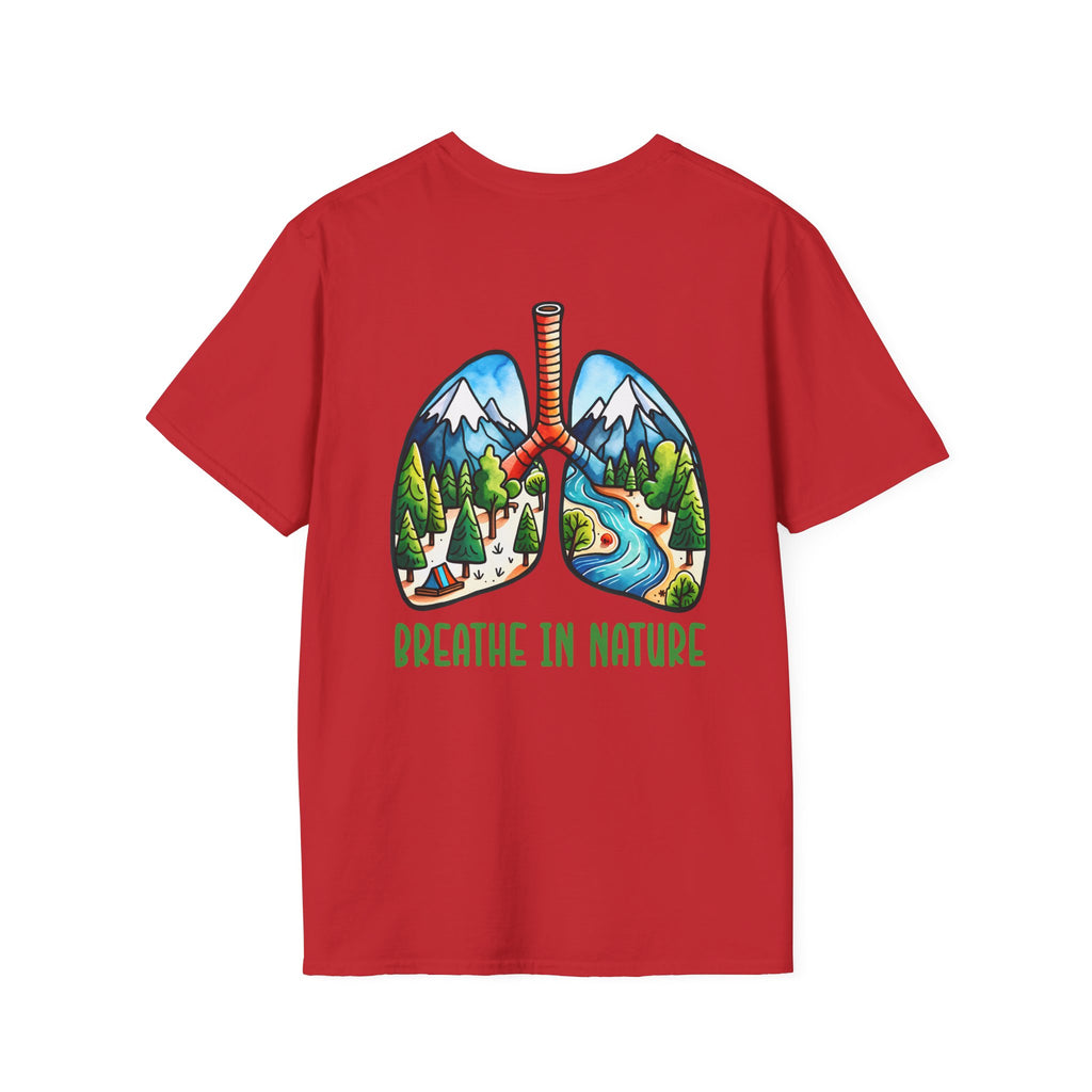 T-Shirt — "Breathe in Nature" Lungs Graphic Tee | Outdoor Nature Lover Shirt