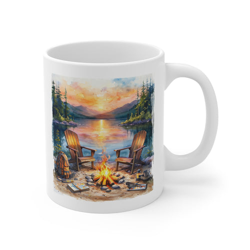 Camping Bear Coffee Mug — Rustic Wilderness 11oz Mug