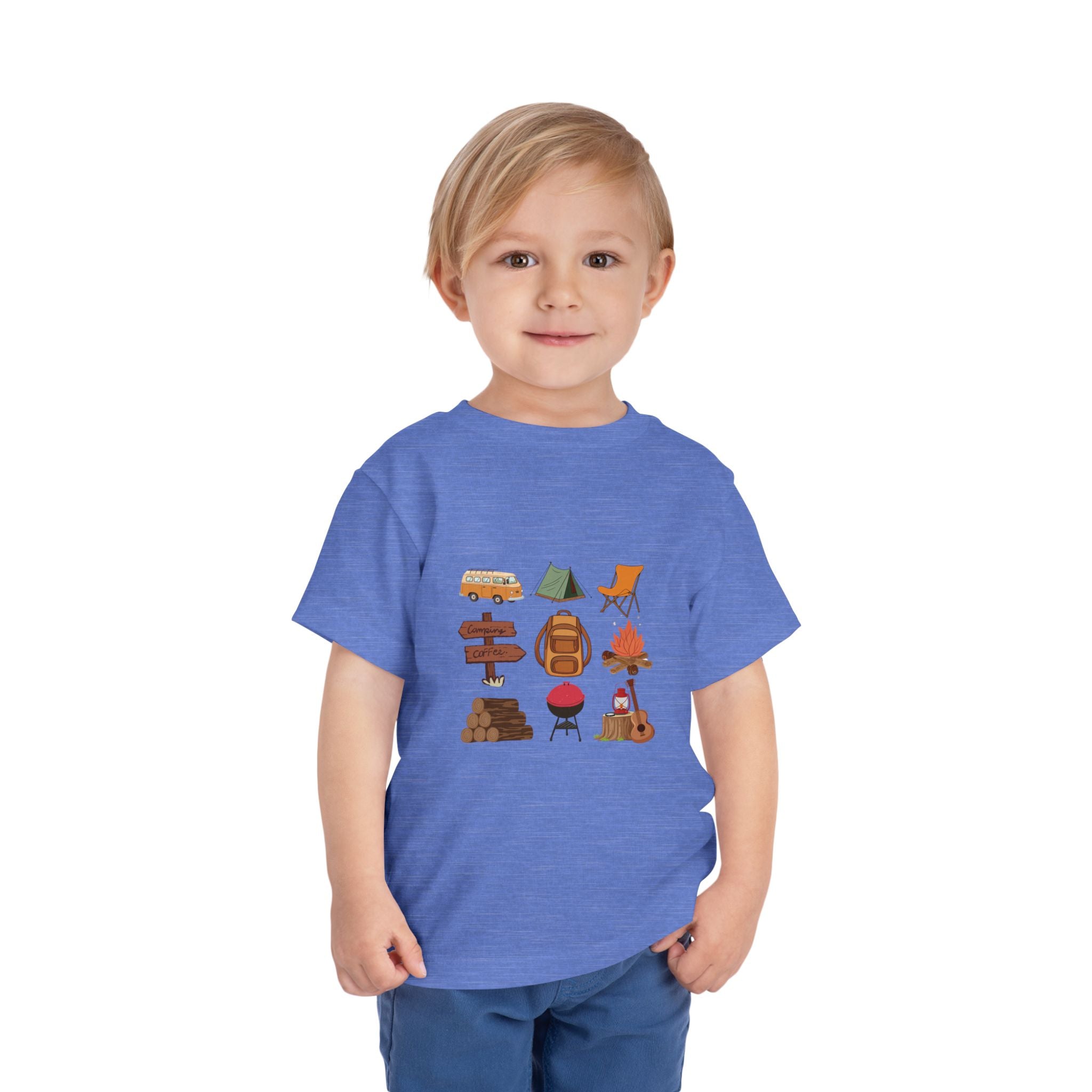 Toddler Camping Icons Tee — Cute Outdoor Adventure Shirt for Kids