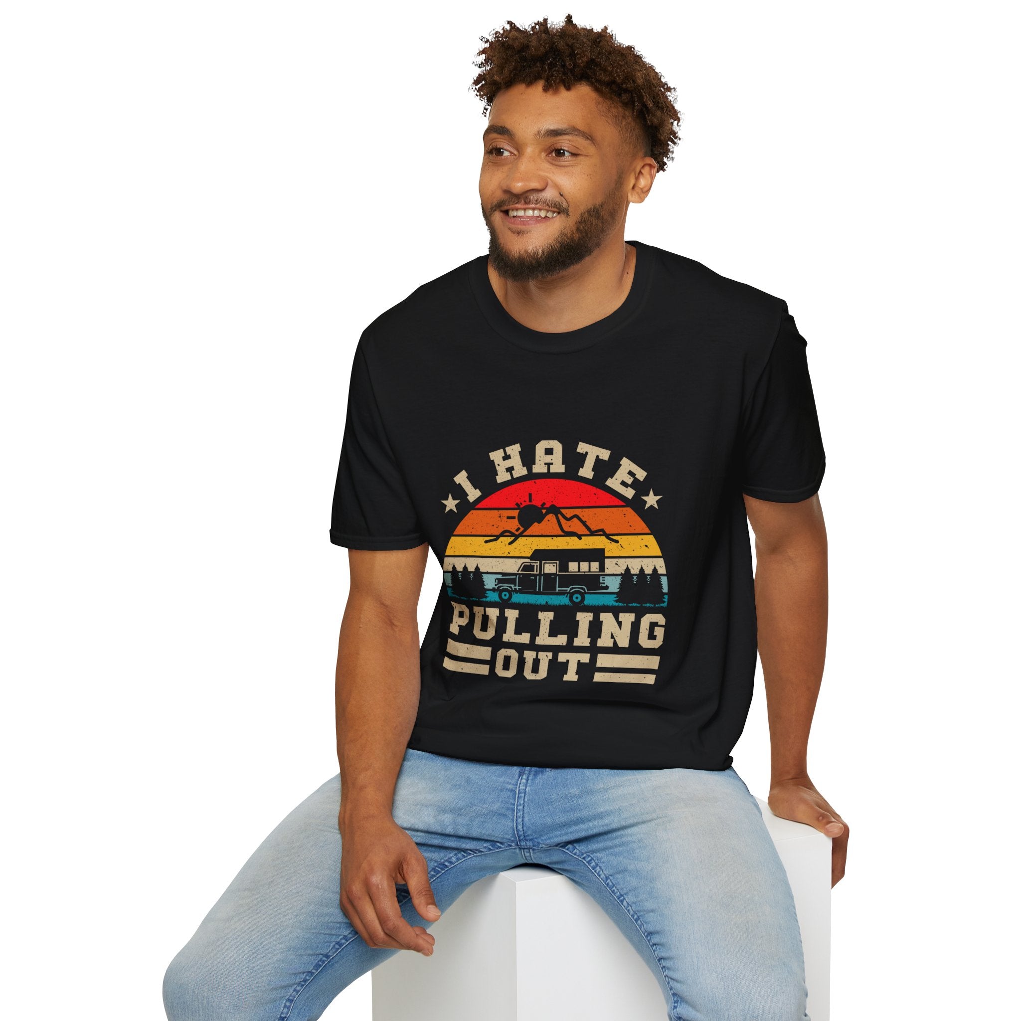T-Shirt — 'I Hate Pulling Out' Retro Camper Graphic