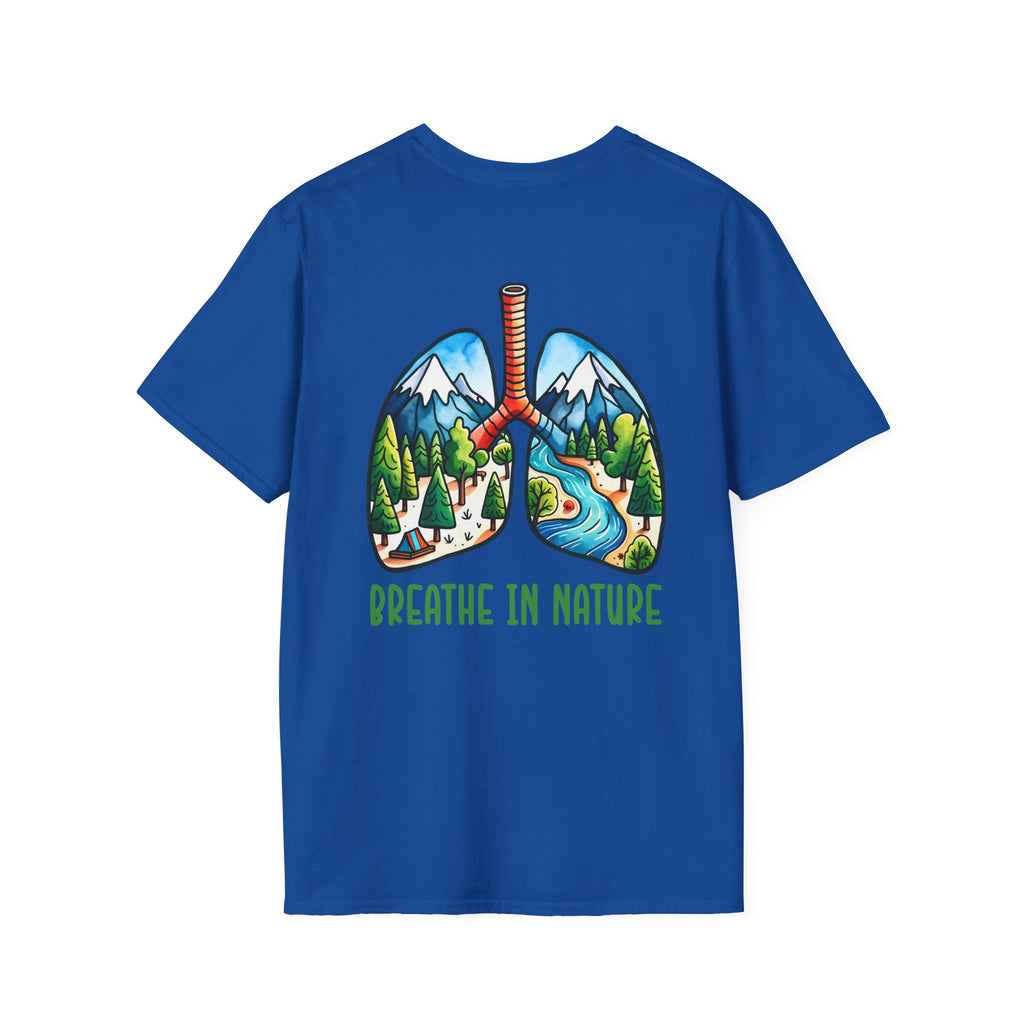 T-Shirt — "Breathe in Nature" Lungs Graphic Tee | Outdoor Nature Lover Shirt