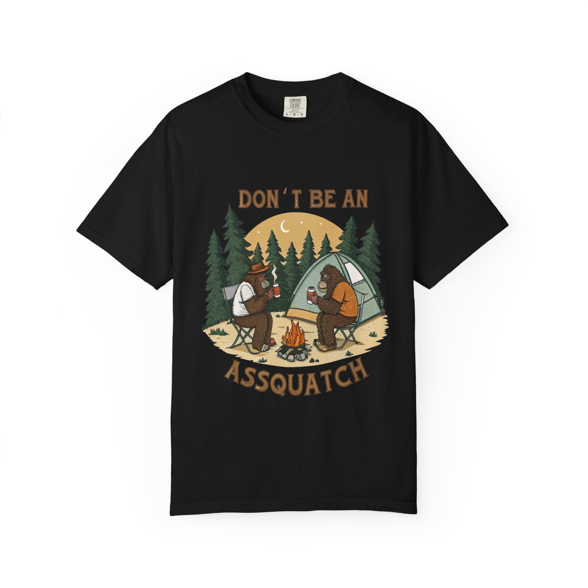 Don’t Be An Assquatch Camping T-Shirt — Funny Bigfoot Camping Graphic Tee