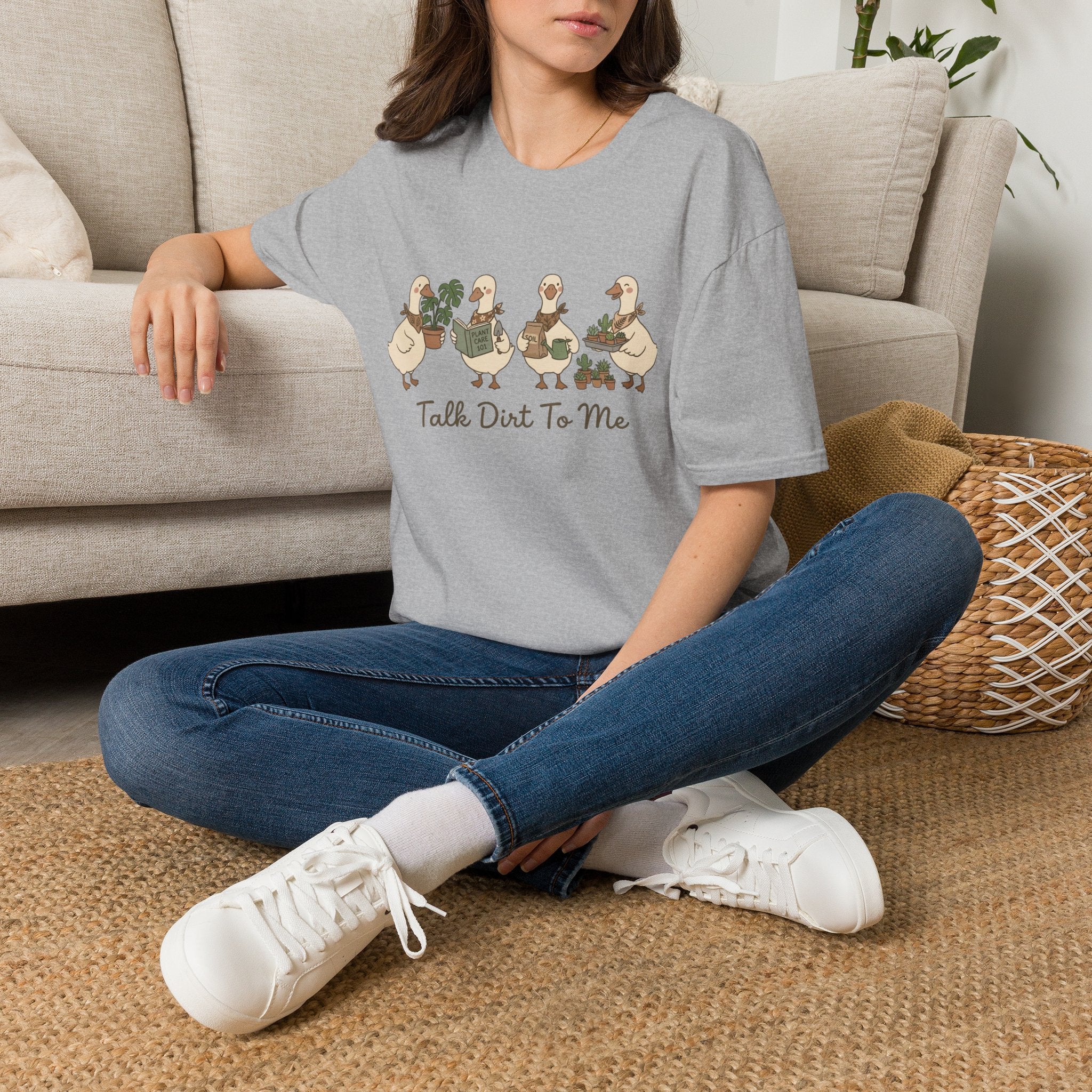 Duck Plant Lover T‑Shirt — Cute Ducks Gardening with 'Talk Dirt To Me'