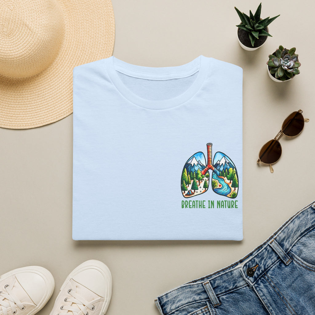 T-Shirt — "Breathe in Nature" Lungs Graphic Tee | Outdoor Nature Lover Shirt