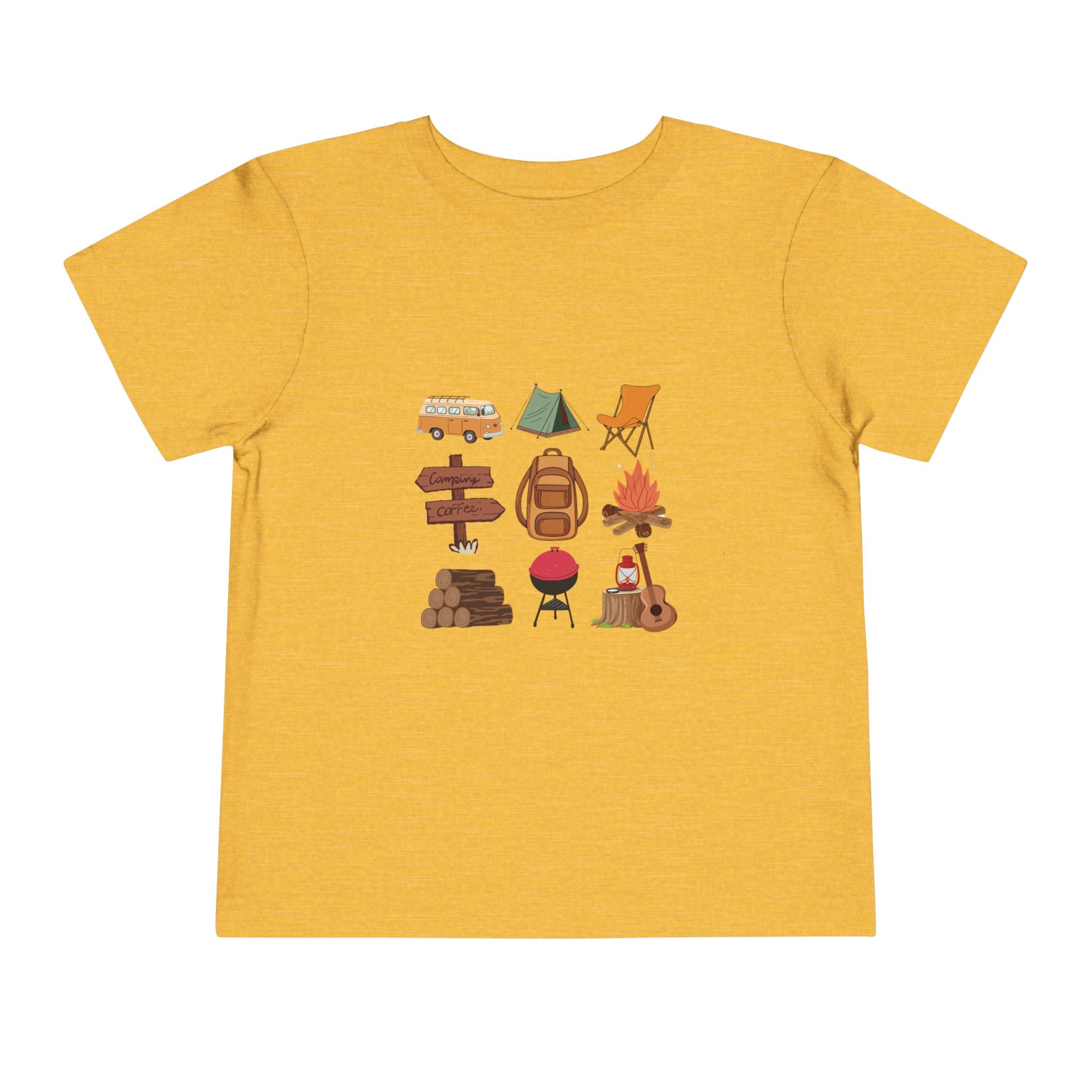 Toddler Camping Icons Tee — Cute Outdoor Adventure Shirt for Kids