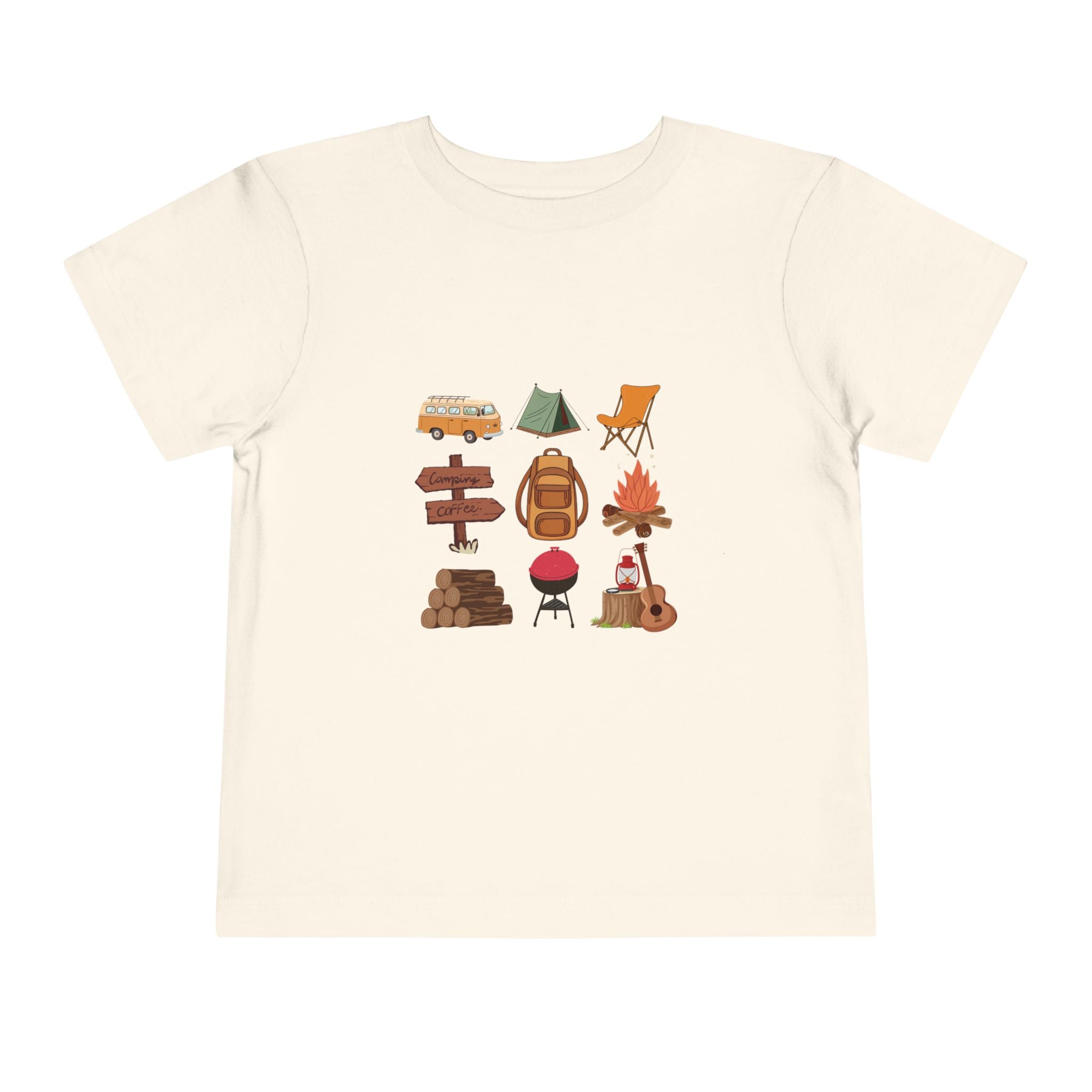 Toddler Camping Icons Tee — Cute Outdoor Adventure Shirt for Kids