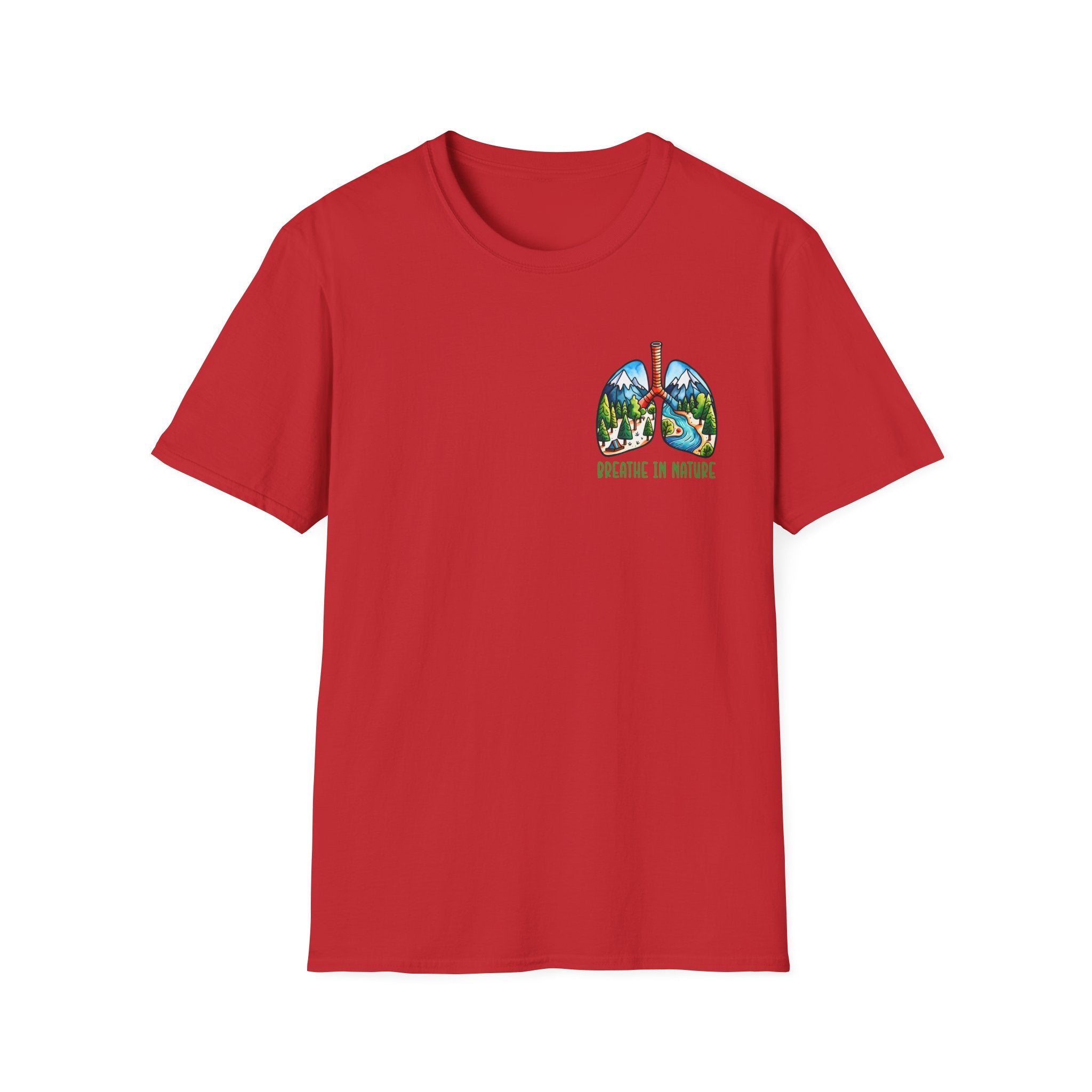 T-Shirt — "Breathe in Nature" Lungs Graphic Tee | Outdoor Nature Lover Shirt