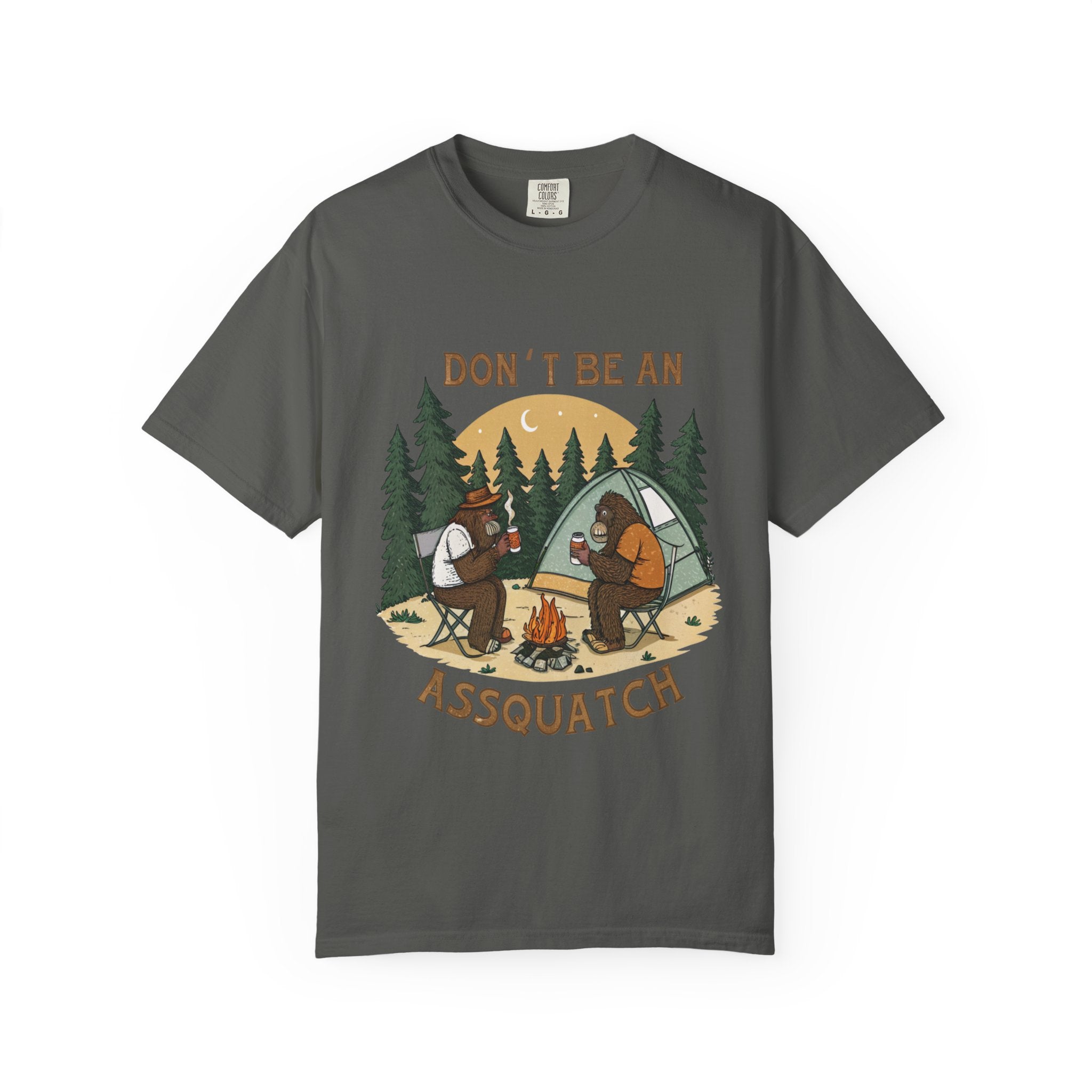 Don’t Be An Assquatch Camping T-Shirt — Funny Bigfoot Camping Graphic Tee