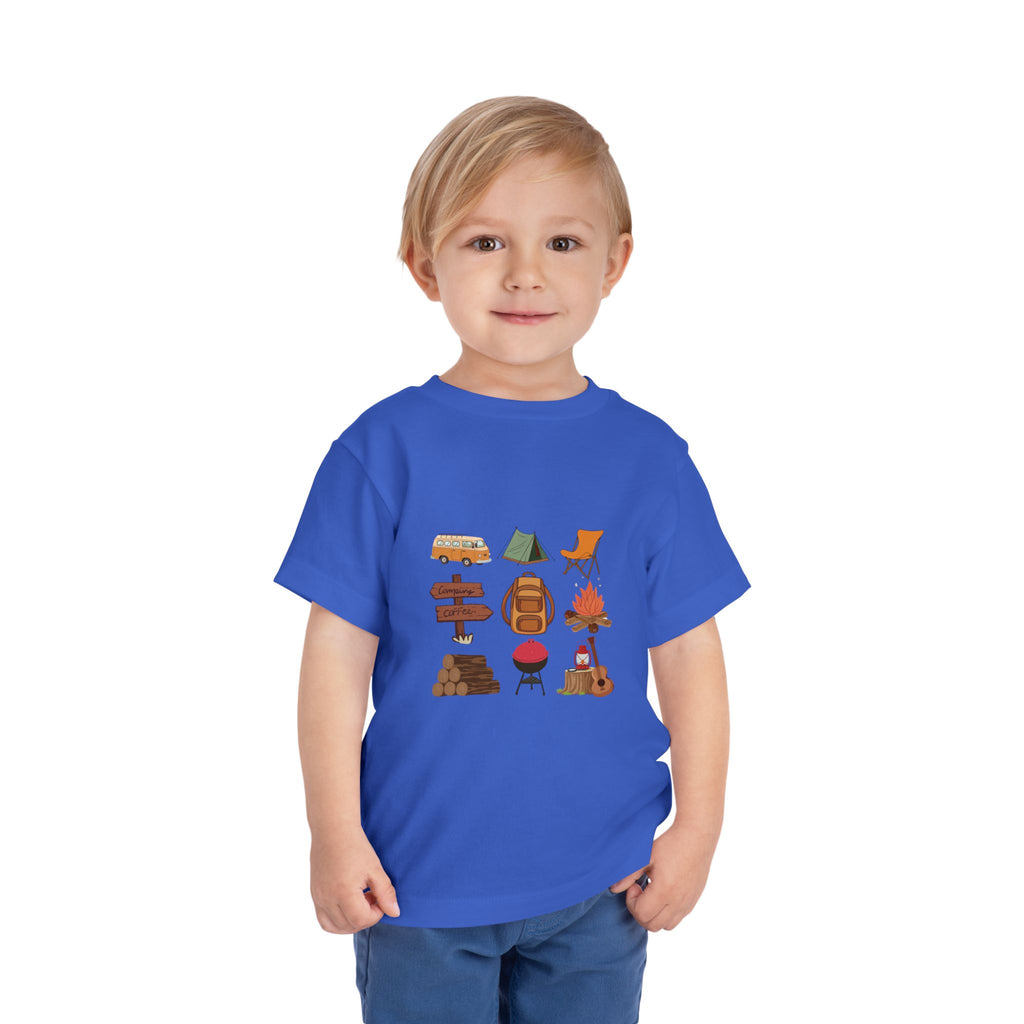 Toddler Camping Icons Tee — Cute Outdoor Adventure Shirt for Kids