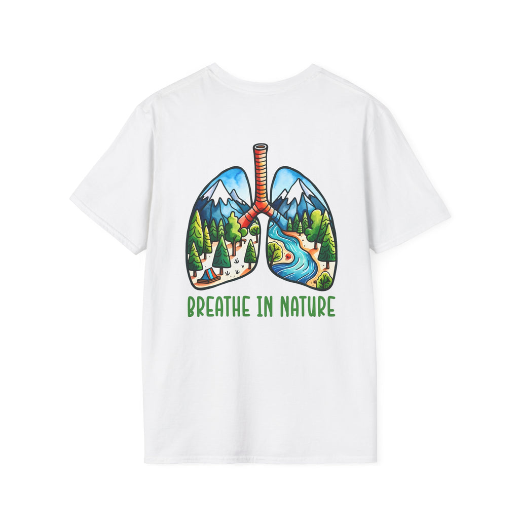 T-Shirt — "Breathe in Nature" Lungs Graphic Tee | Outdoor Nature Lover Shirt
