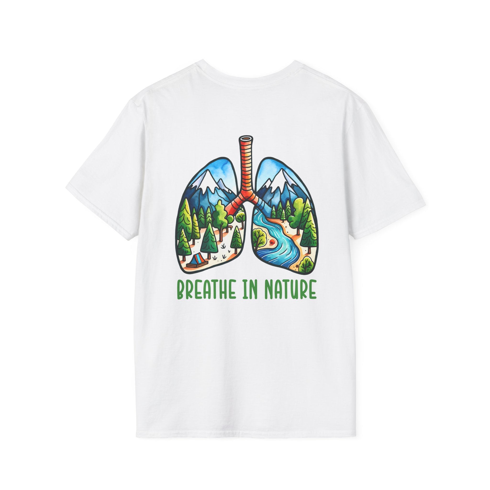 T-Shirt — "Breathe in Nature" Lungs Graphic Tee | Outdoor Nature Lover Shirt