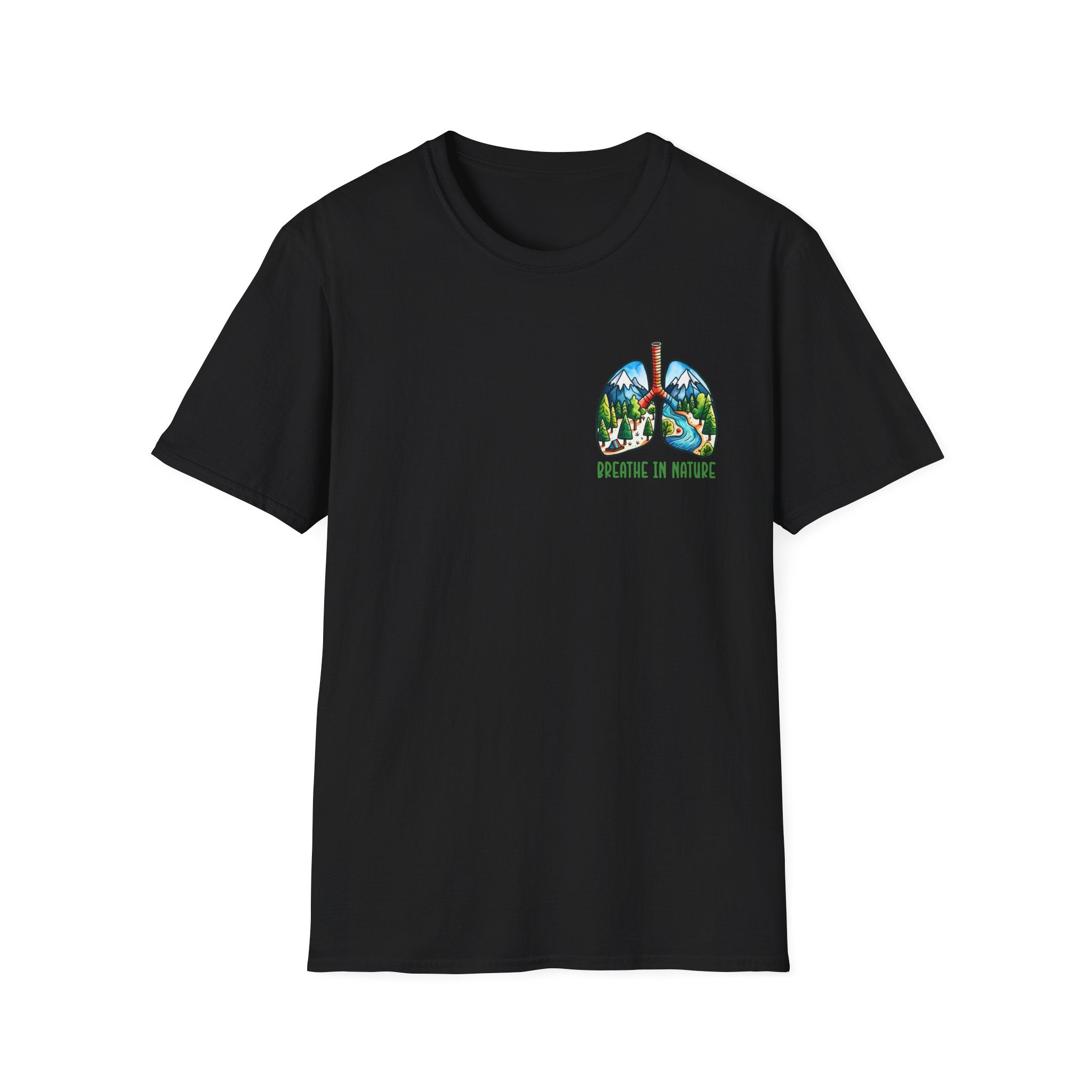 T-Shirt — "Breathe in Nature" Lungs Graphic Tee | Outdoor Nature Lover Shirt