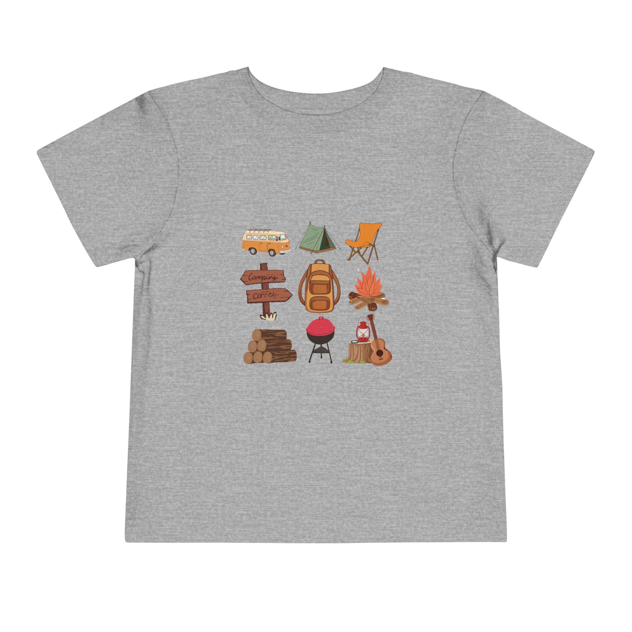 Toddler Camping Icons Tee — Cute Outdoor Adventure Shirt for Kids