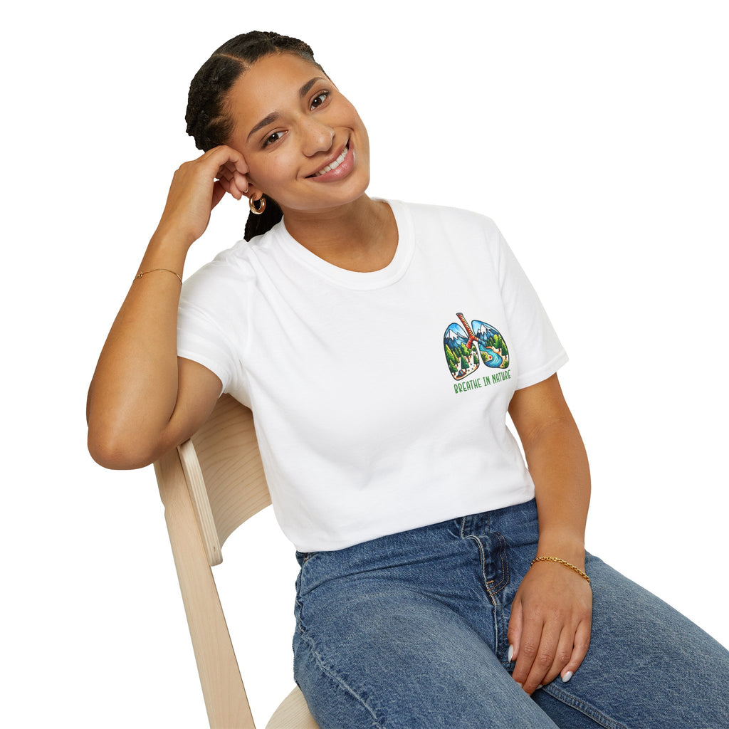 T-Shirt — "Breathe in Nature" Lungs Graphic Tee | Outdoor Nature Lover Shirt