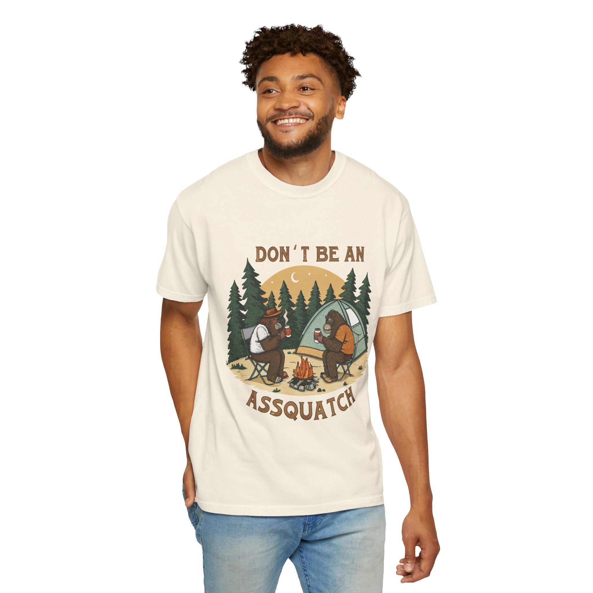 Don’t Be An Assquatch Camping T-Shirt — Funny Bigfoot Camping Graphic Tee