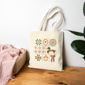 Quilted Folk Art Tote Bag — Vintage Floral & Duck Canvas Tote