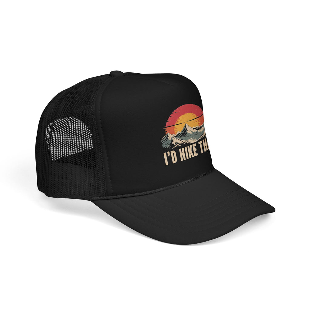 Trucker Hat — "I'd Hike That" Vintage Mountain Sunset Cap