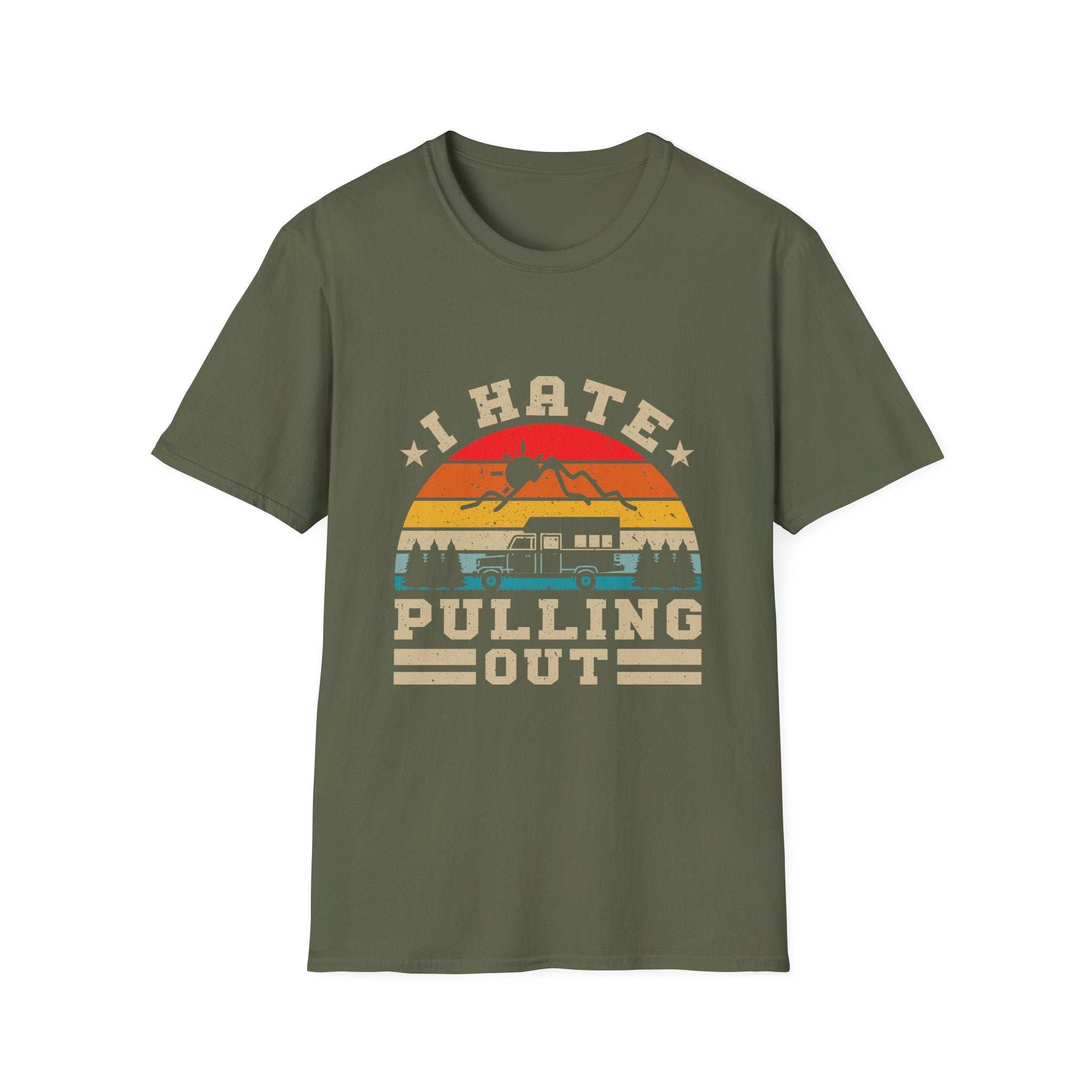 T-Shirt — 'I Hate Pulling Out' Retro Camper Graphic