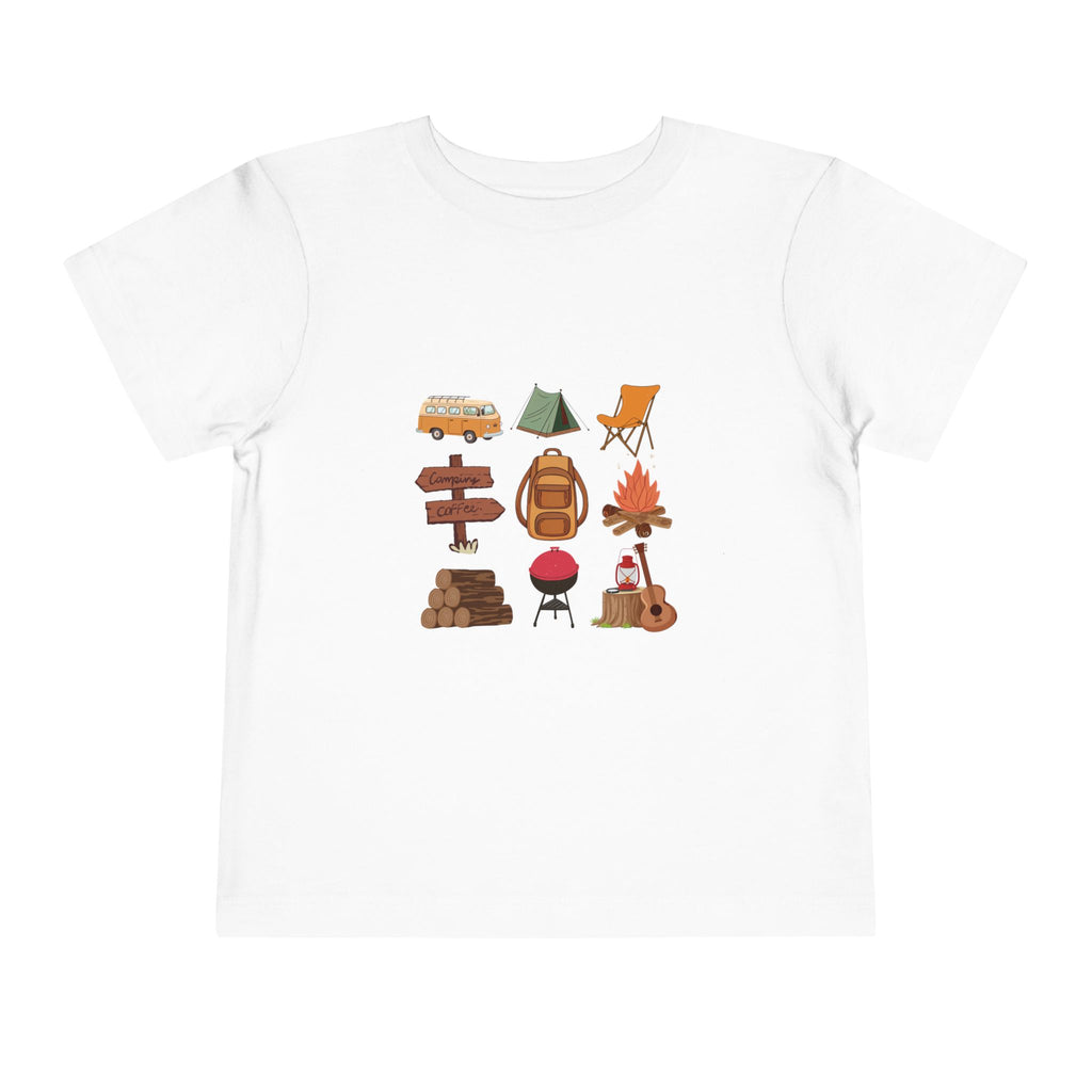 Toddler Camping Icons Tee — Cute Outdoor Adventure Shirt for Kids
