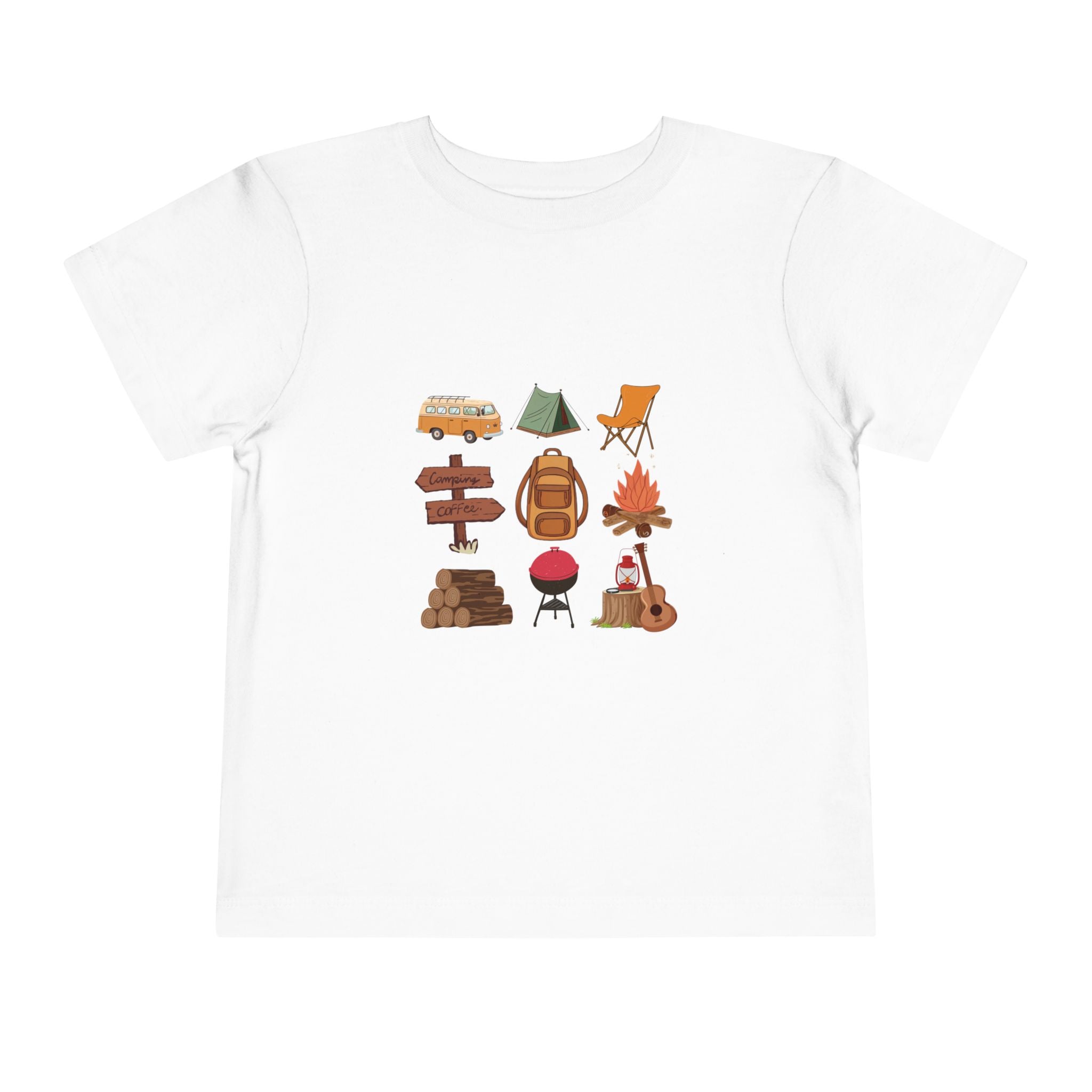 Toddler Camping Icons Tee — Cute Outdoor Adventure Shirt for Kids