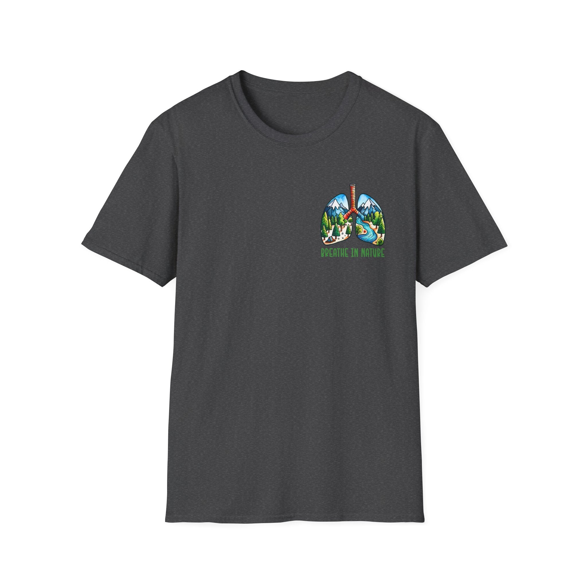 T-Shirt — "Breathe in Nature" Lungs Graphic Tee | Outdoor Nature Lover Shirt