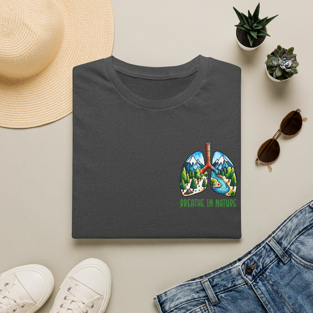 T-Shirt — "Breathe in Nature" Lungs Graphic Tee | Outdoor Nature Lover Shirt