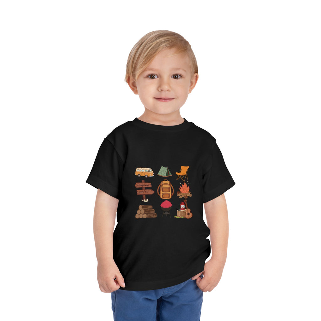 Toddler Camping Icons Tee — Cute Outdoor Adventure Shirt for Kids