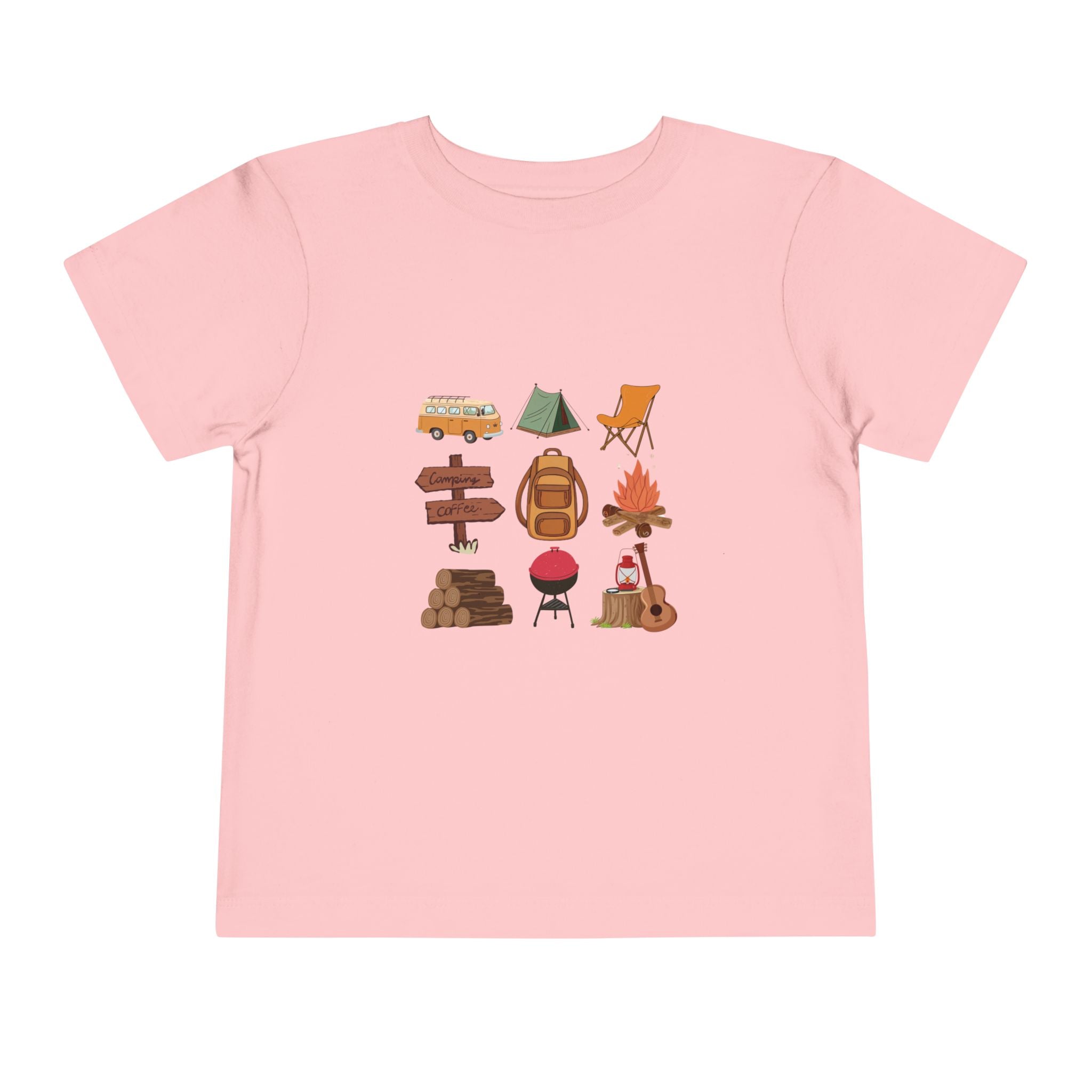 Toddler Camping Icons Tee — Cute Outdoor Adventure Shirt for Kids