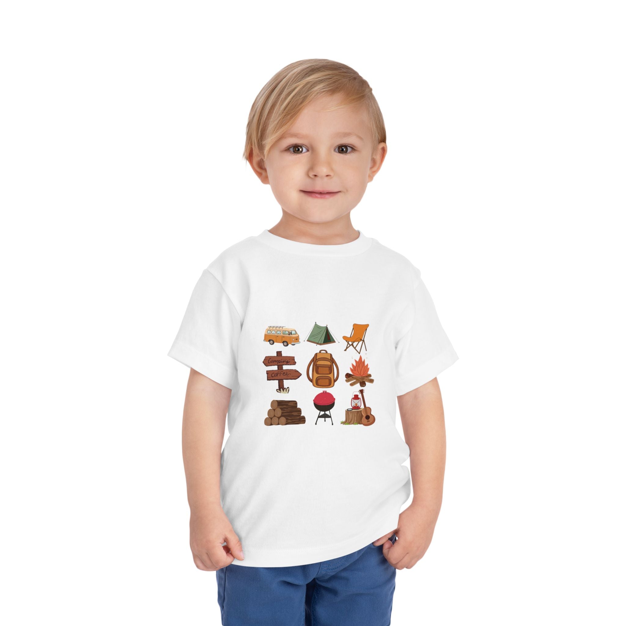 Toddler Camping Icons Tee — Cute Outdoor Adventure Shirt for Kids