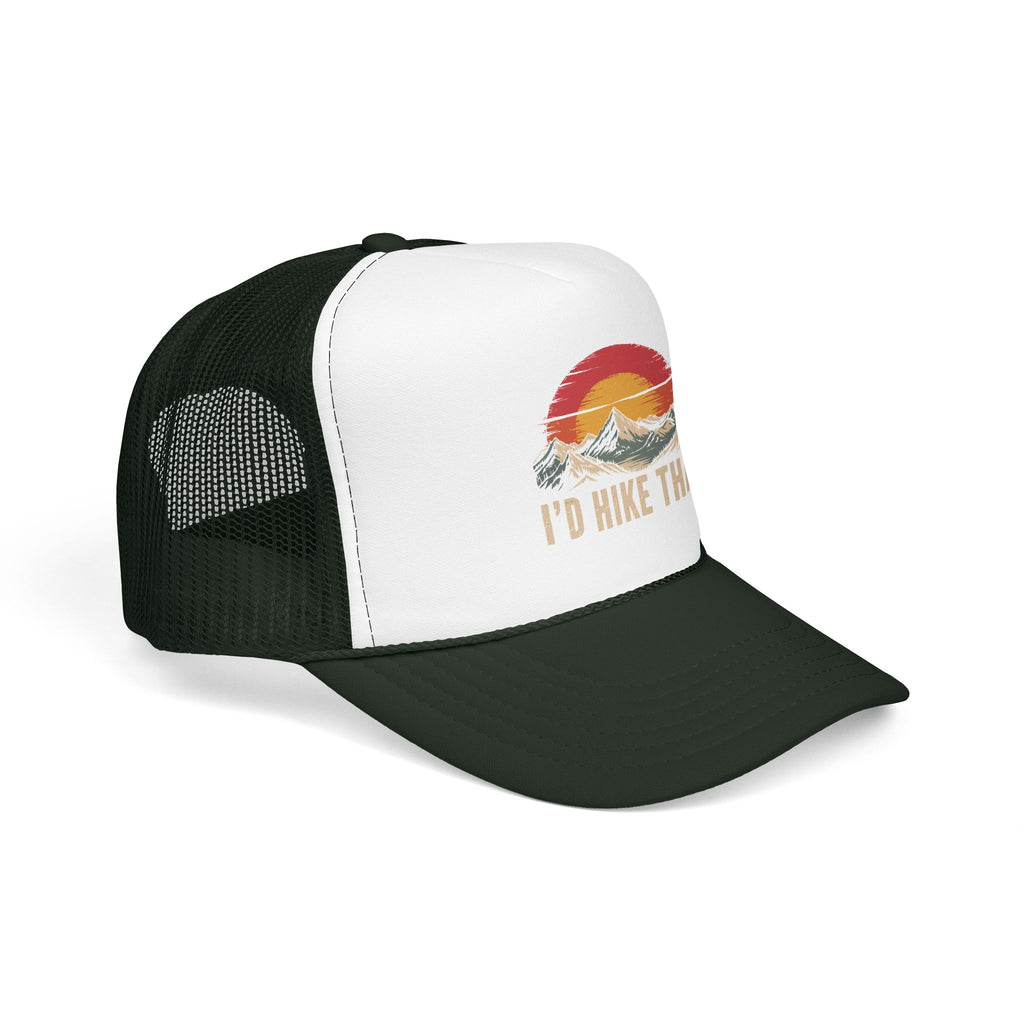 Trucker Hat — "I'd Hike That" Vintage Mountain Sunset Cap