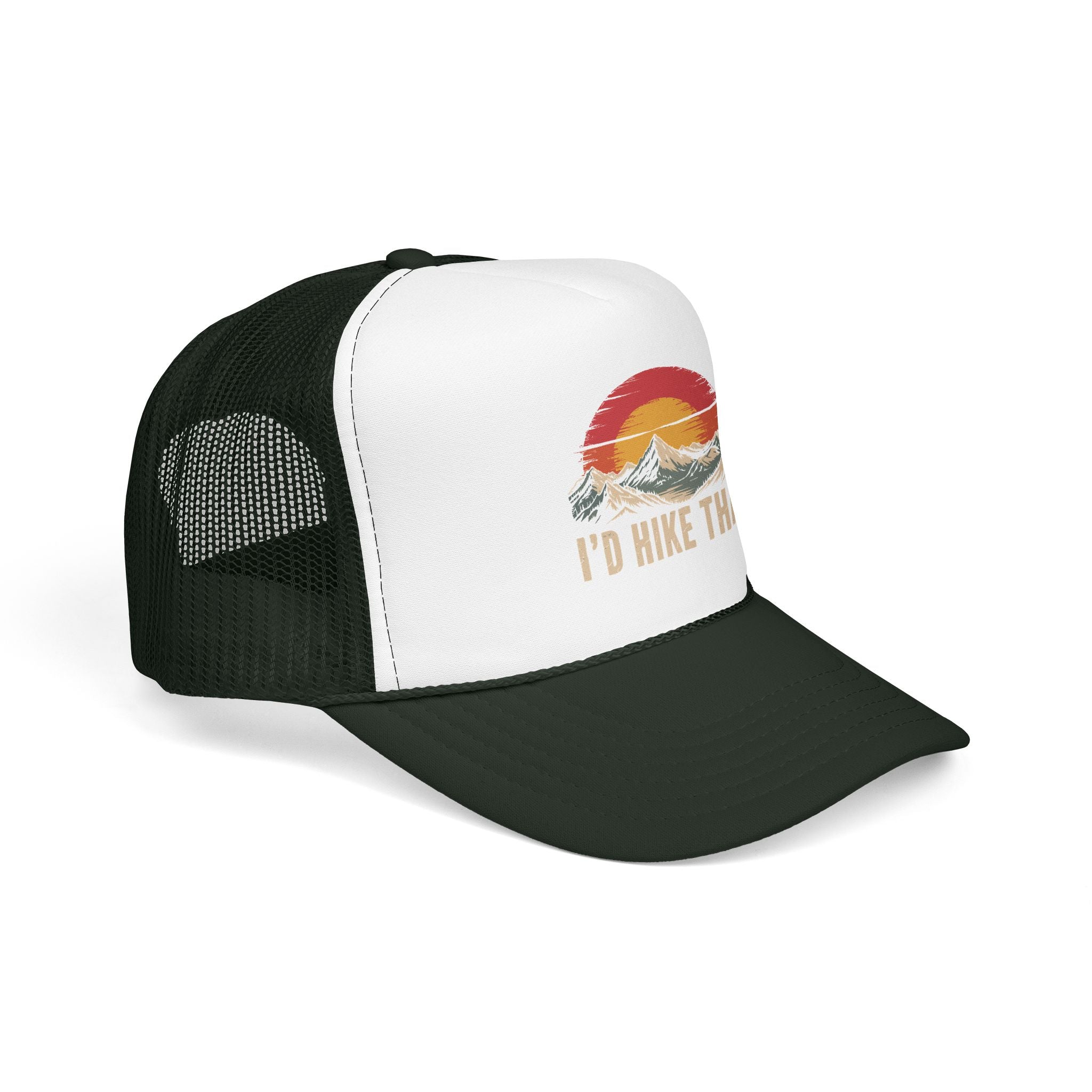 Trucker Hat — "I'd Hike That" Vintage Mountain Sunset Cap