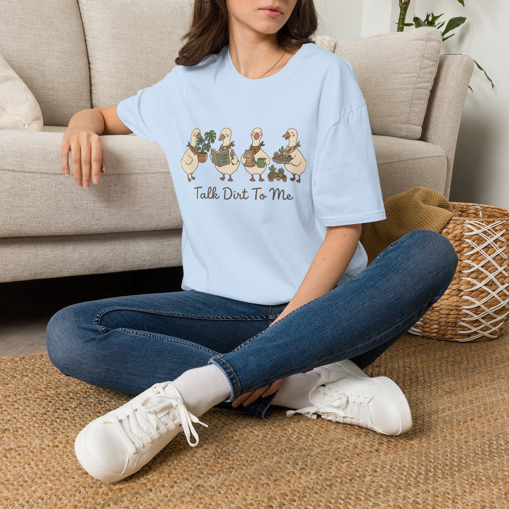 Duck Plant Lover T‑Shirt — Cute Ducks Gardening with 'Talk Dirt To Me'