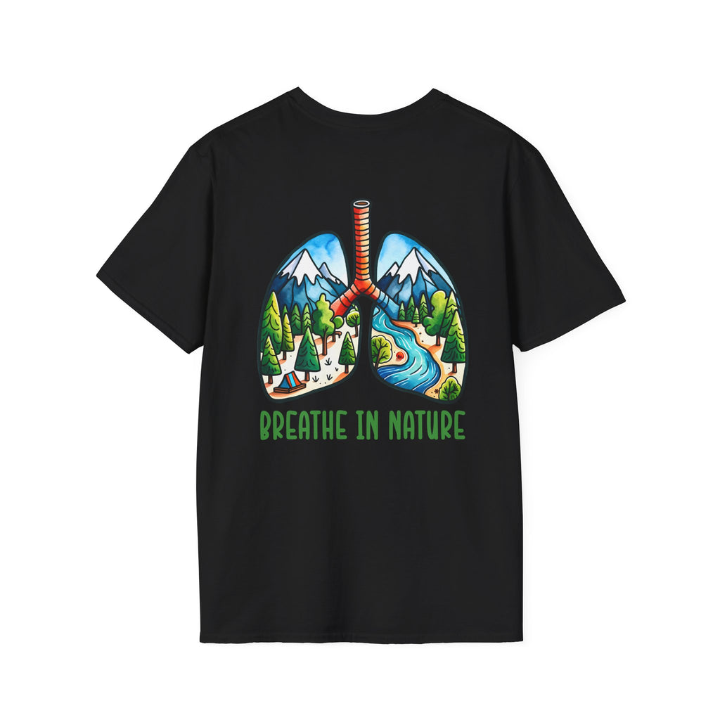 T-Shirt — "Breathe in Nature" Lungs Graphic Tee | Outdoor Nature Lover Shirt