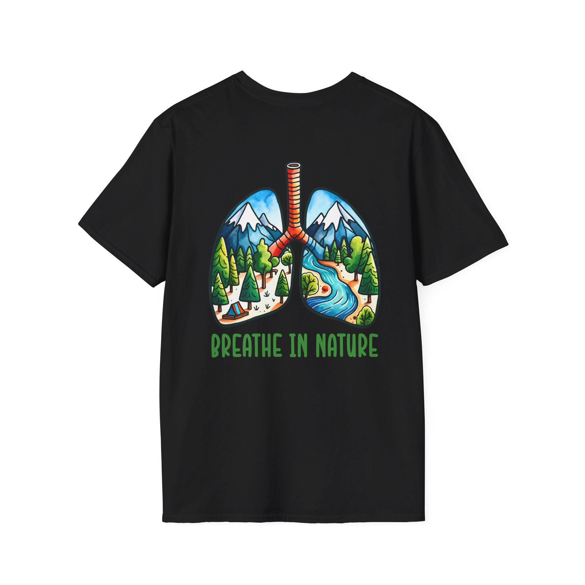 T-Shirt — "Breathe in Nature" Lungs Graphic Tee | Outdoor Nature Lover Shirt