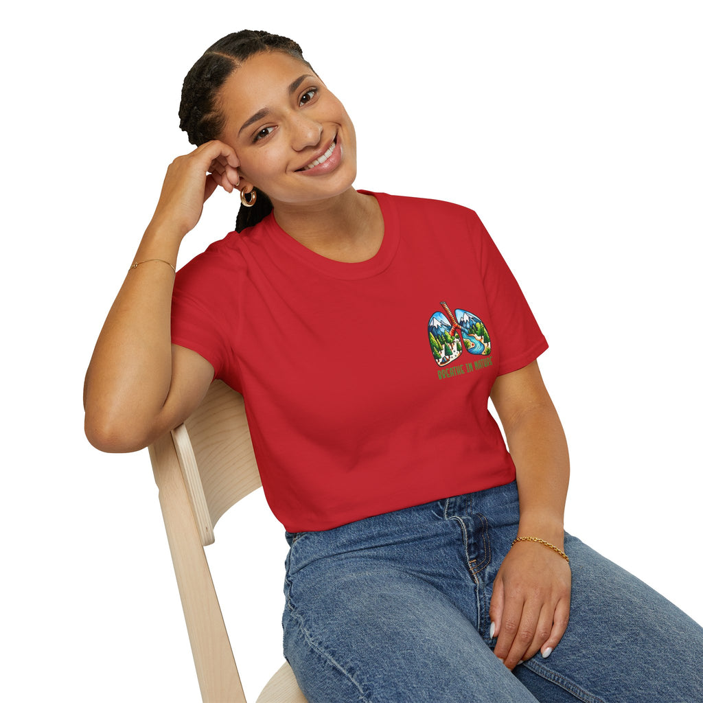 T-Shirt — "Breathe in Nature" Lungs Graphic Tee | Outdoor Nature Lover Shirt