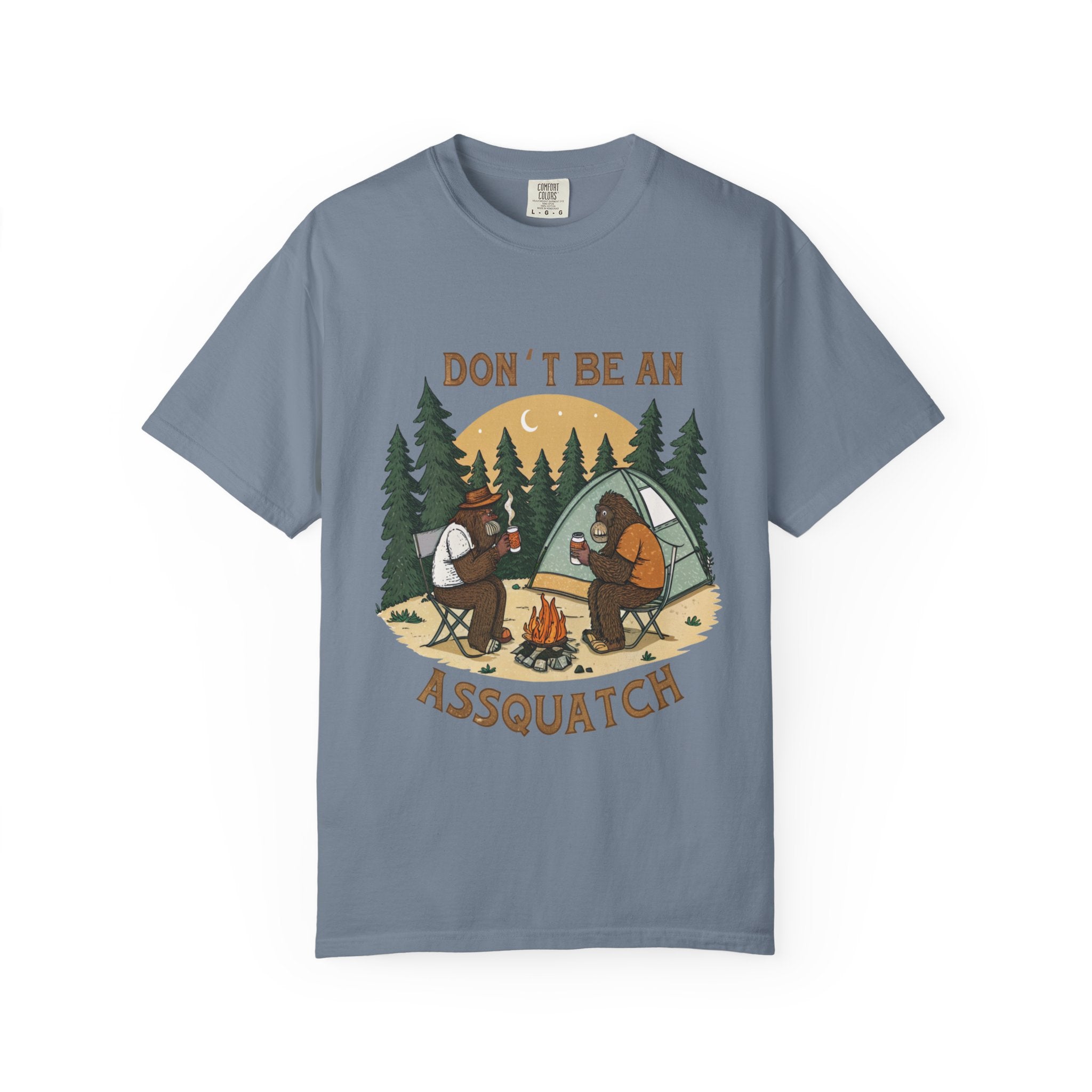 Don’t Be An Assquatch Camping T-Shirt — Funny Bigfoot Camping Graphic Tee