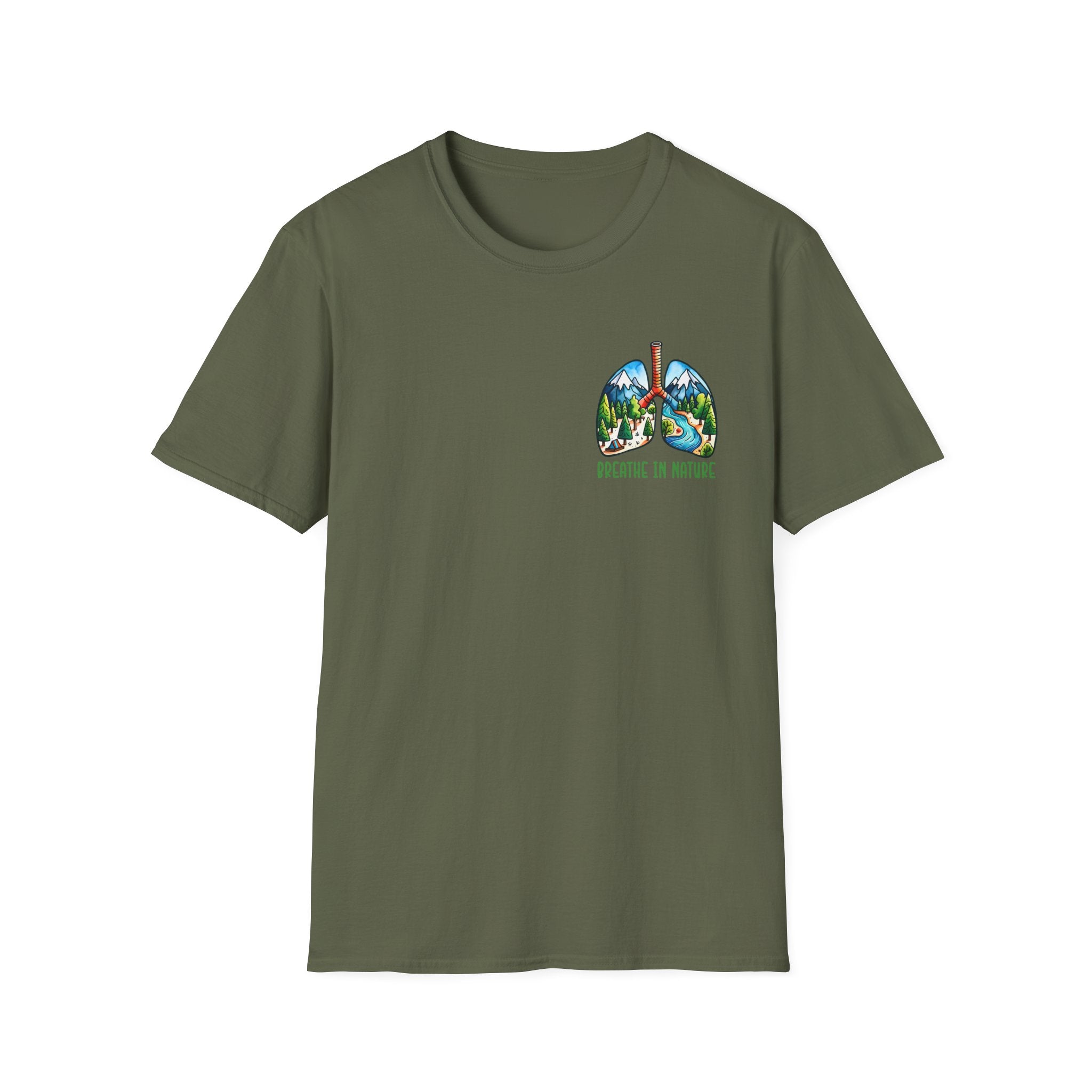 T-Shirt — "Breathe in Nature" Lungs Graphic Tee | Outdoor Nature Lover Shirt