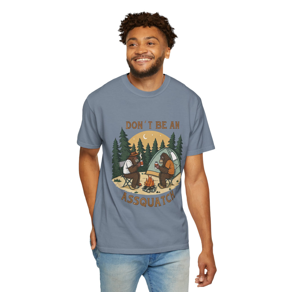 Don’t Be An Assquatch Camping T-Shirt — Funny Bigfoot Camping Graphic Tee