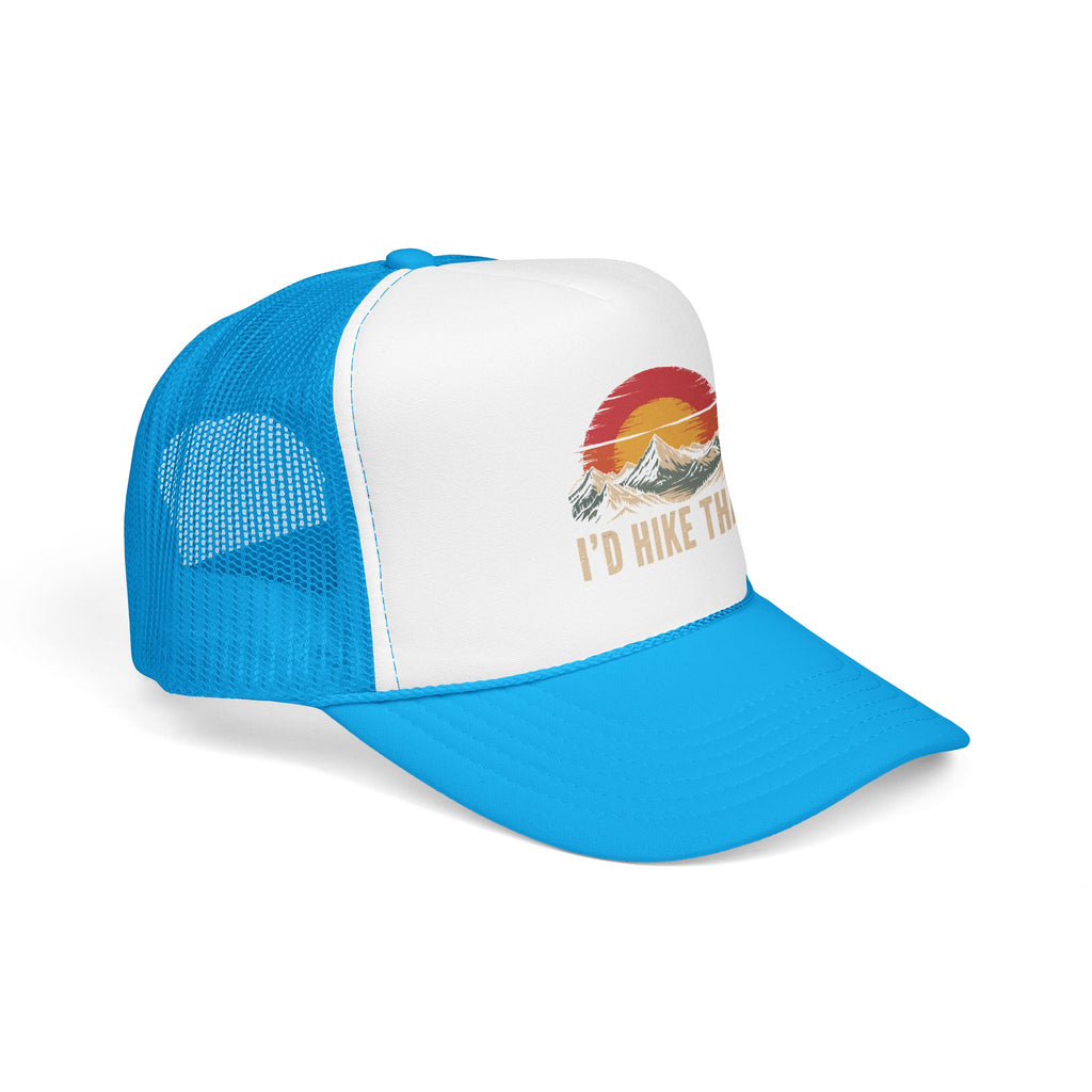 Trucker Hat — "I'd Hike That" Vintage Mountain Sunset Cap