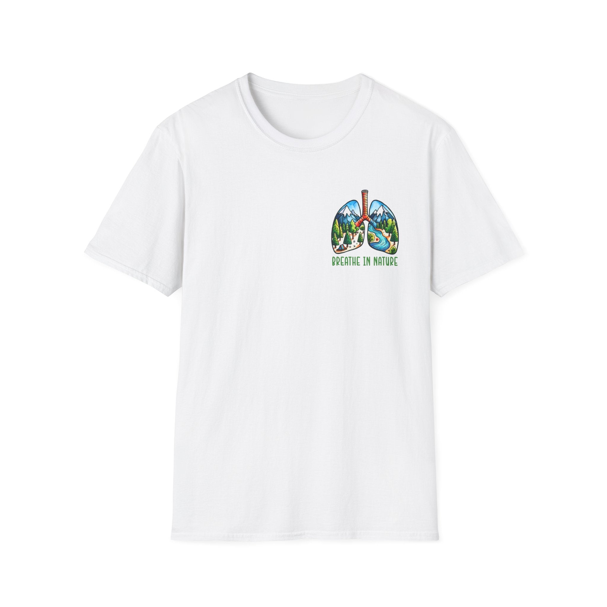 T-Shirt — "Breathe in Nature" Lungs Graphic Tee | Outdoor Nature Lover Shirt