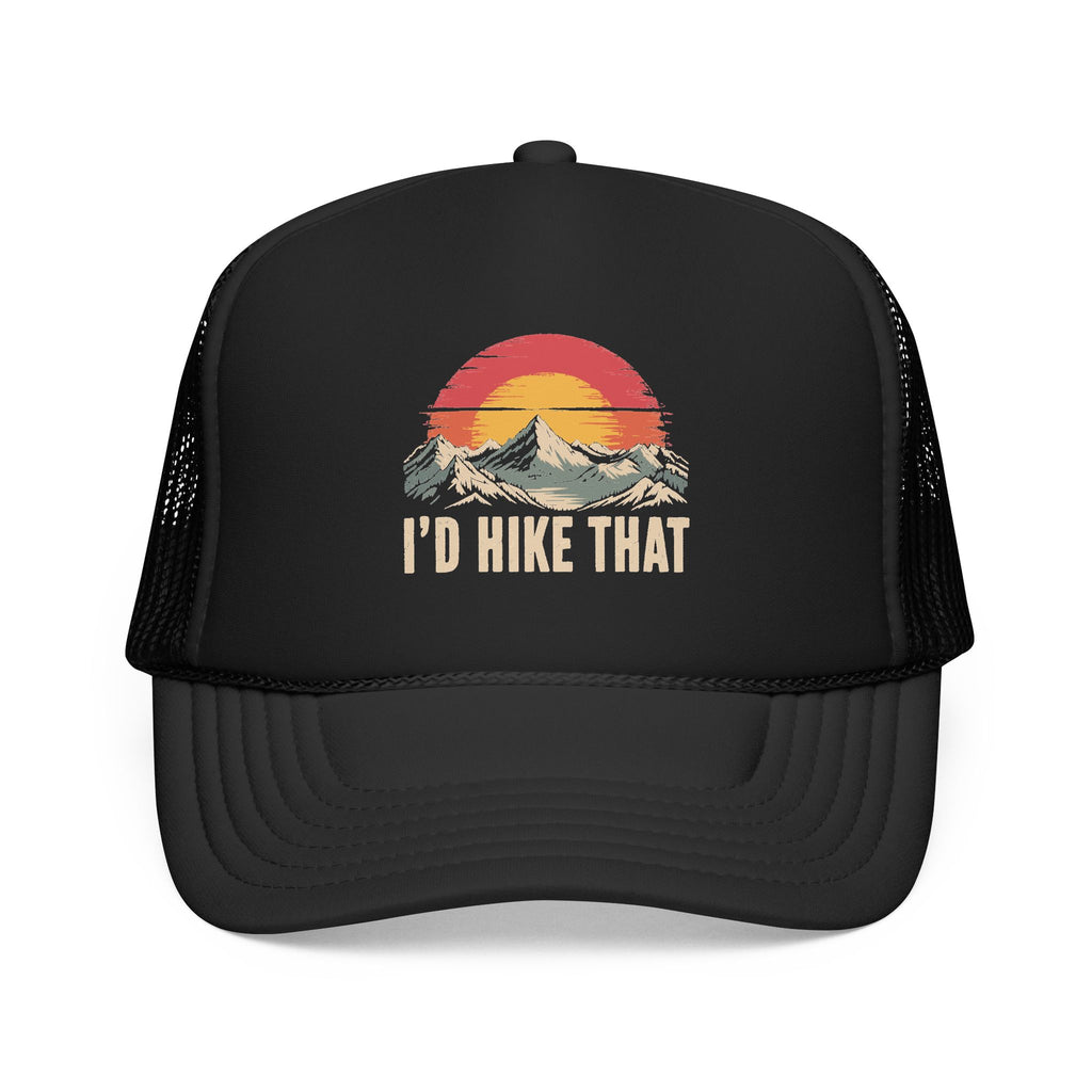 Trucker Hat — "I'd Hike That" Vintage Mountain Sunset Cap