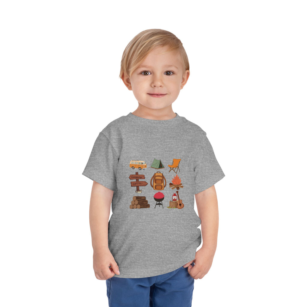 Toddler Camping Icons Tee — Cute Outdoor Adventure Shirt for Kids