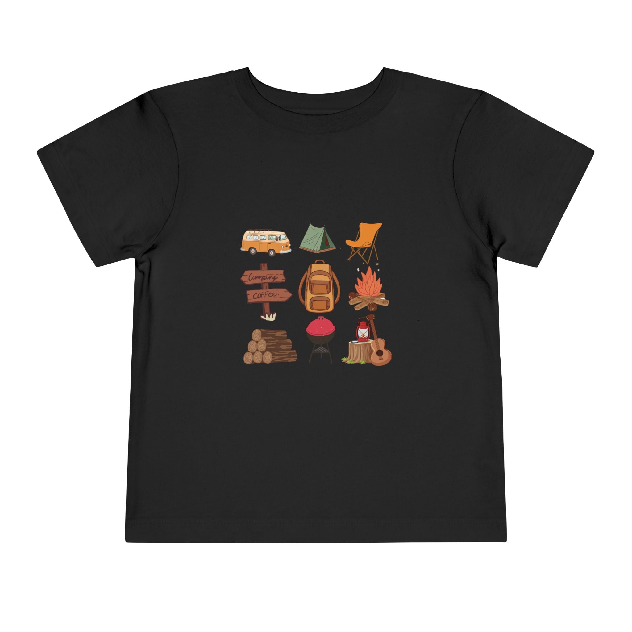 Toddler Camping Icons Tee — Cute Outdoor Adventure Shirt for Kids
