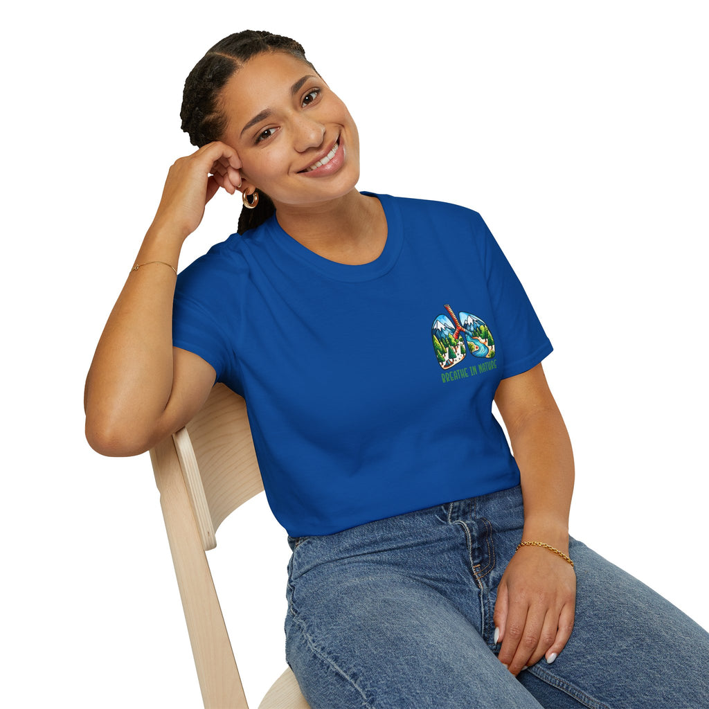 T-Shirt — "Breathe in Nature" Lungs Graphic Tee | Outdoor Nature Lover Shirt