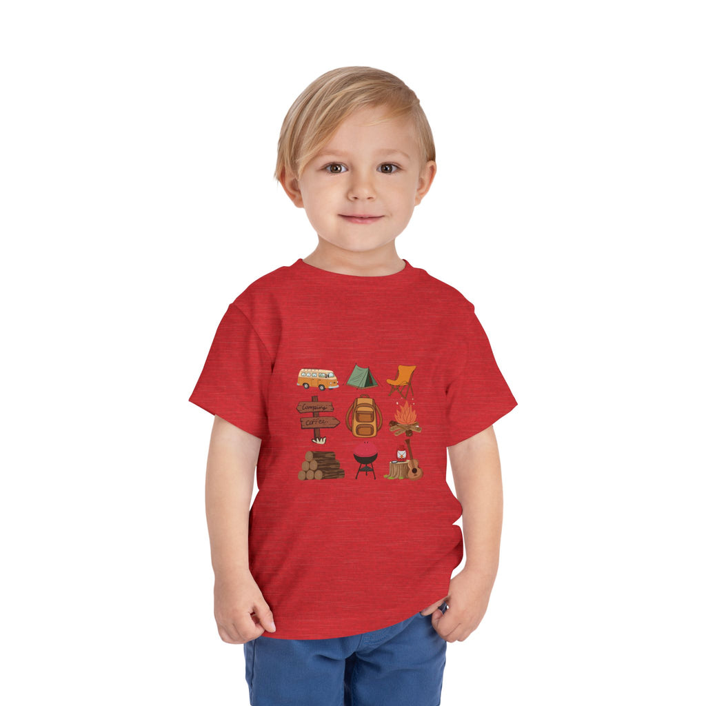 Toddler Camping Icons Tee — Cute Outdoor Adventure Shirt for Kids