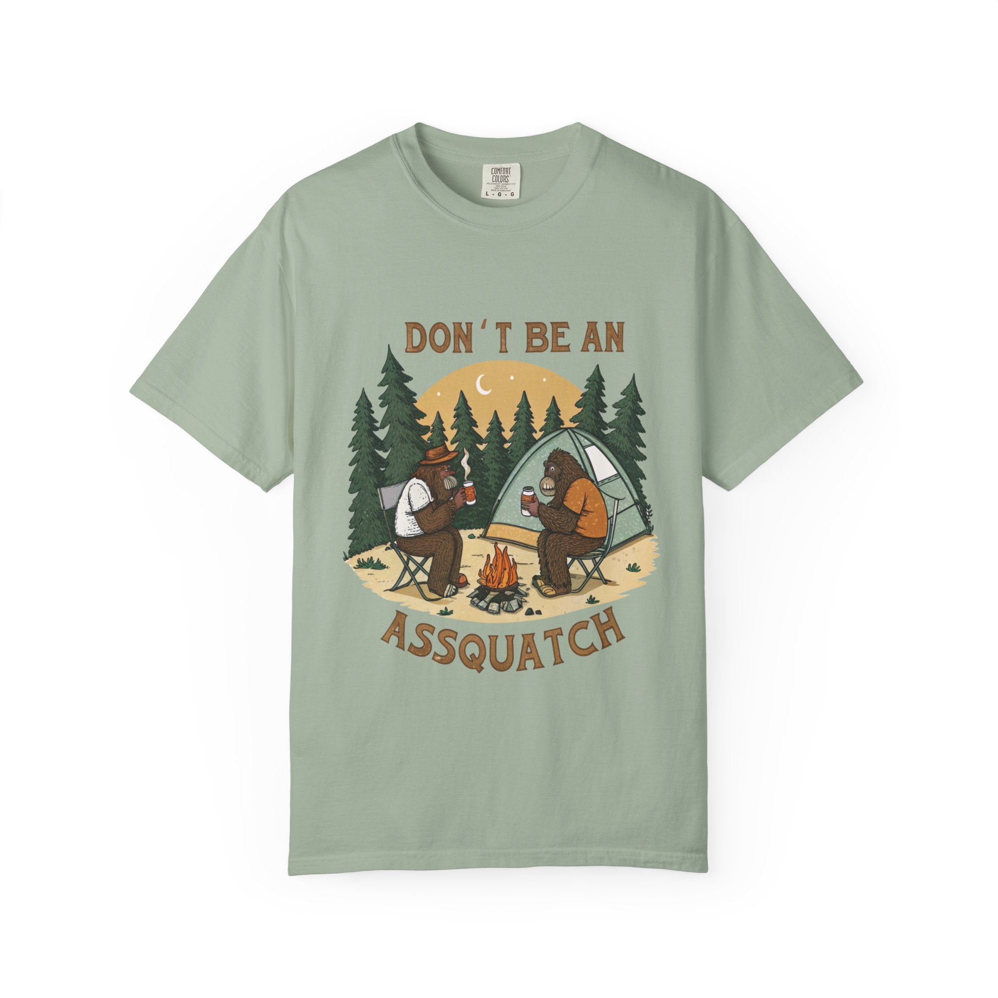 Don’t Be An Assquatch Camping T-Shirt — Funny Bigfoot Camping Graphic Tee