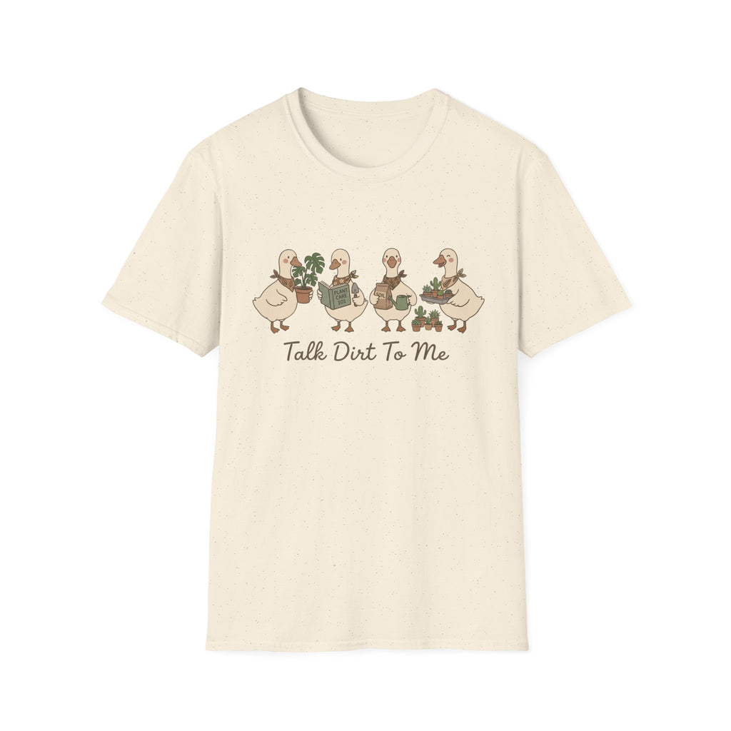 Duck Plant Lover T‑Shirt — Cute Ducks Gardening with 'Talk Dirt To Me'