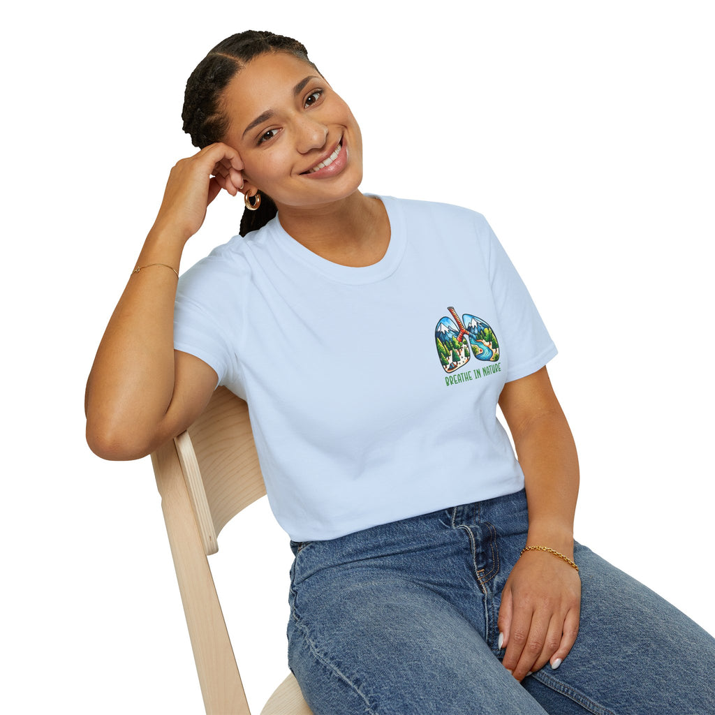 T-Shirt — "Breathe in Nature" Lungs Graphic Tee | Outdoor Nature Lover Shirt
