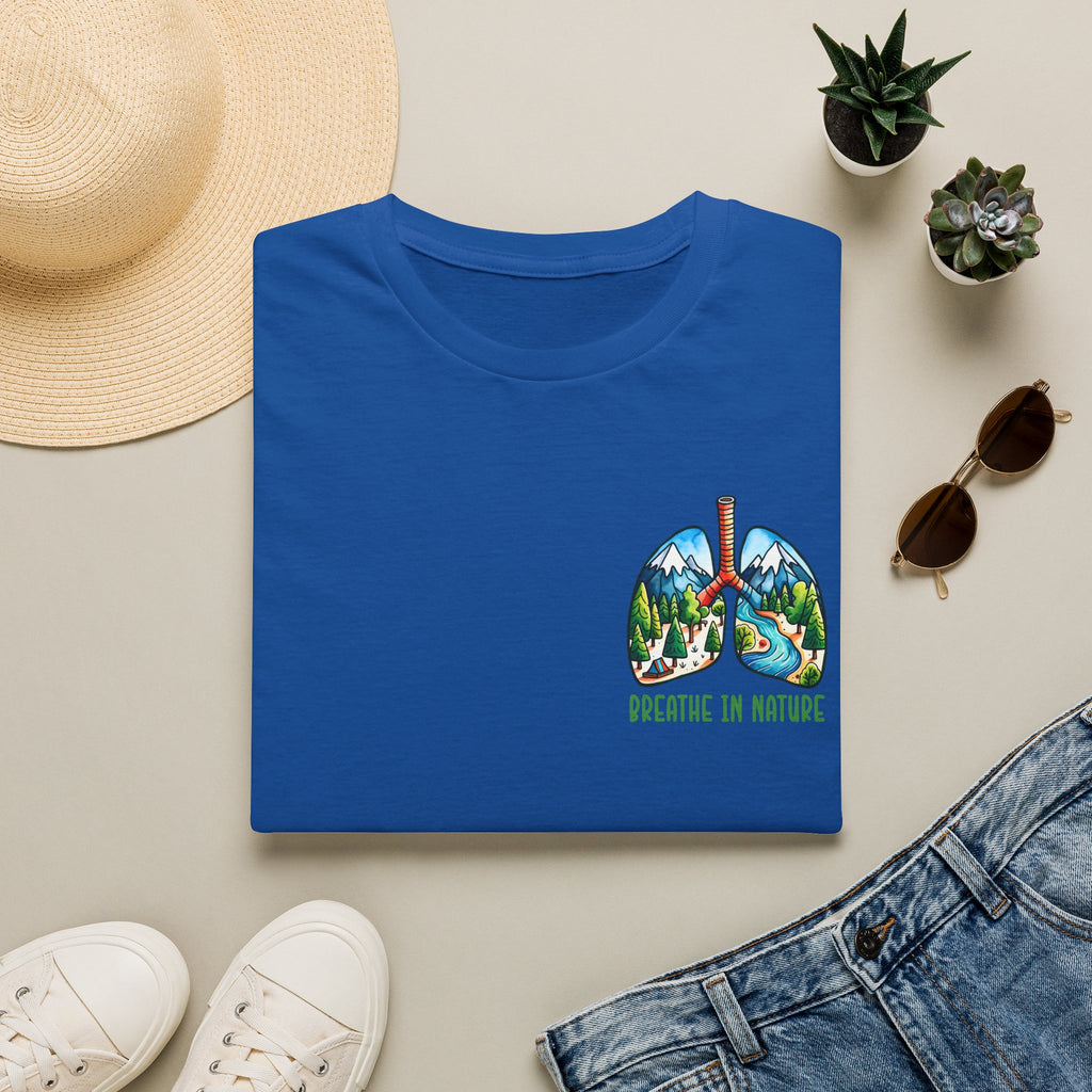 T-Shirt — "Breathe in Nature" Lungs Graphic Tee | Outdoor Nature Lover Shirt